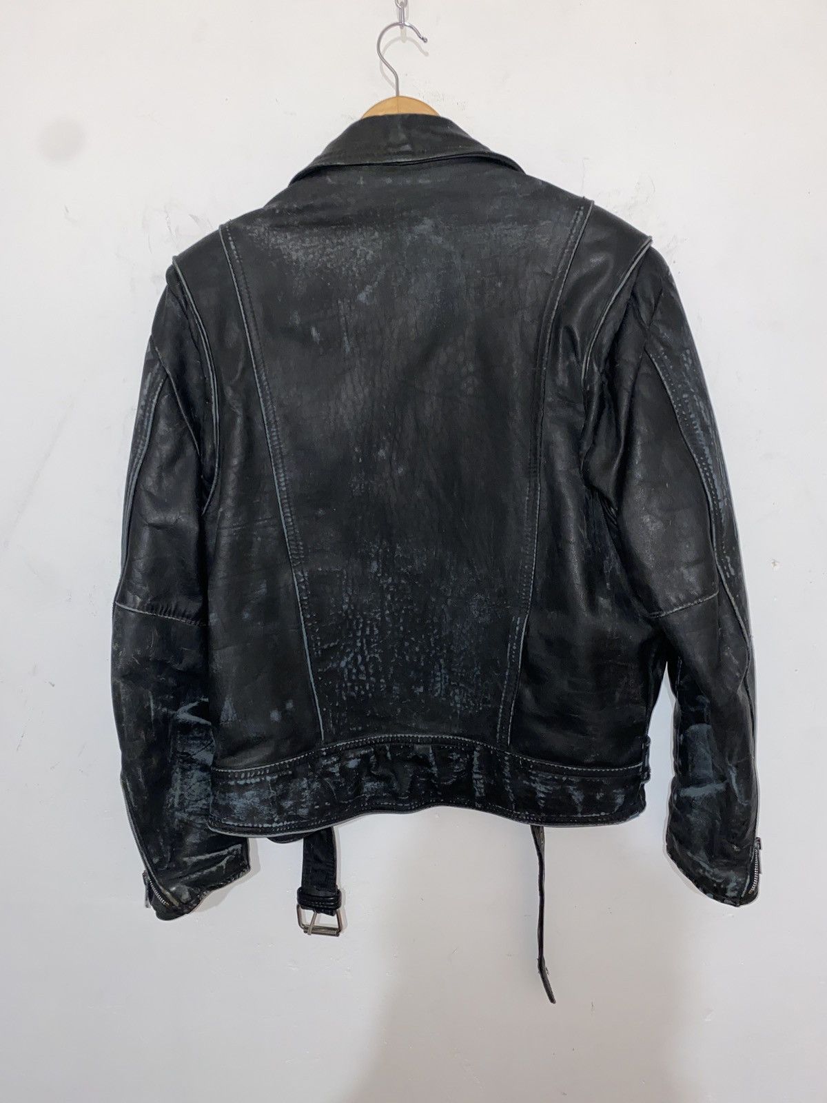 Vintage Rare Vintage True Punk Distressed Leather Biker Jacket Size US L / EU 52-54 / 3 - 9 Thumbnail