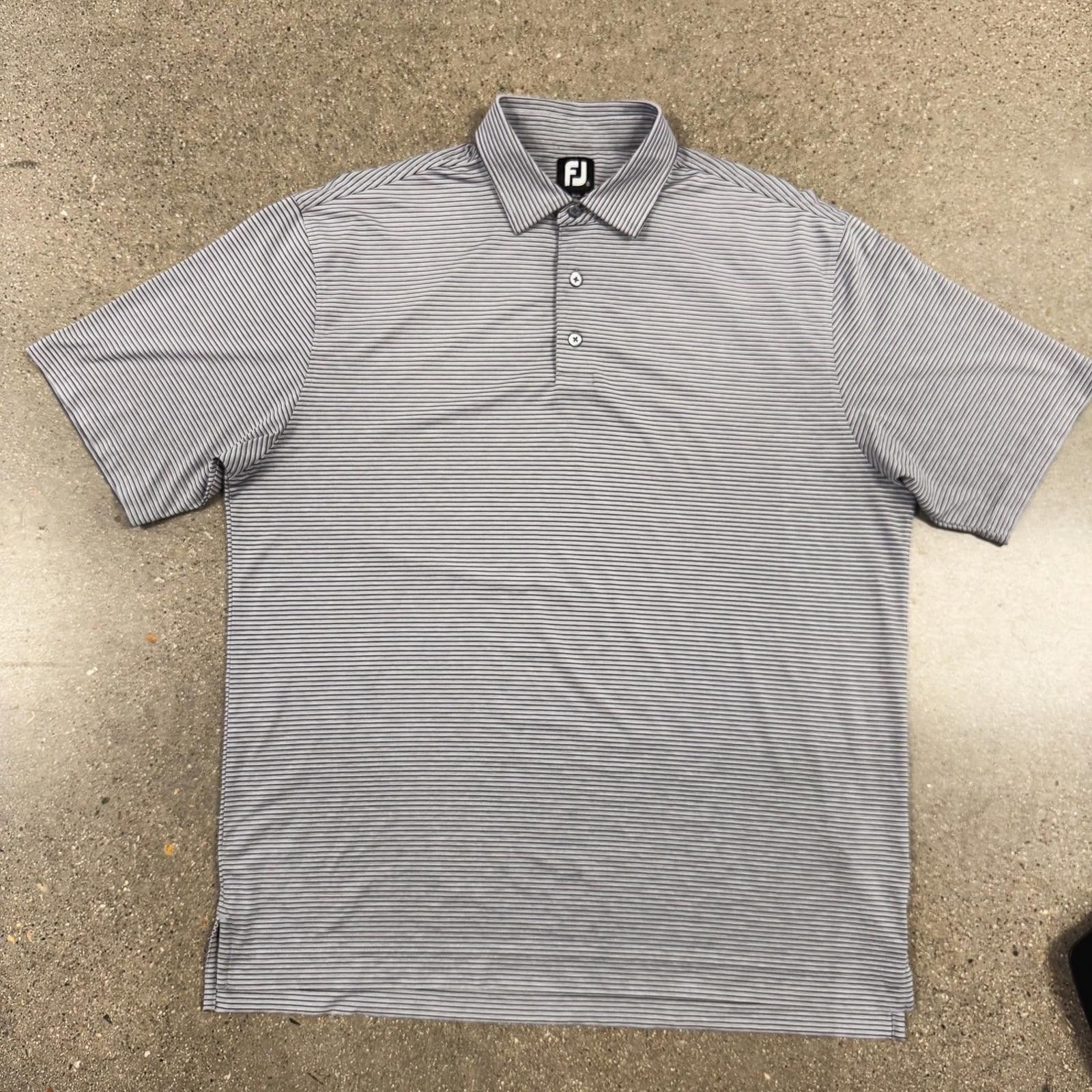 Footjoy FootJoy Golf Polo Shirt Mens XL Striped Stretch FJ Logo Size ONE SIZE - 1 Thumbnail