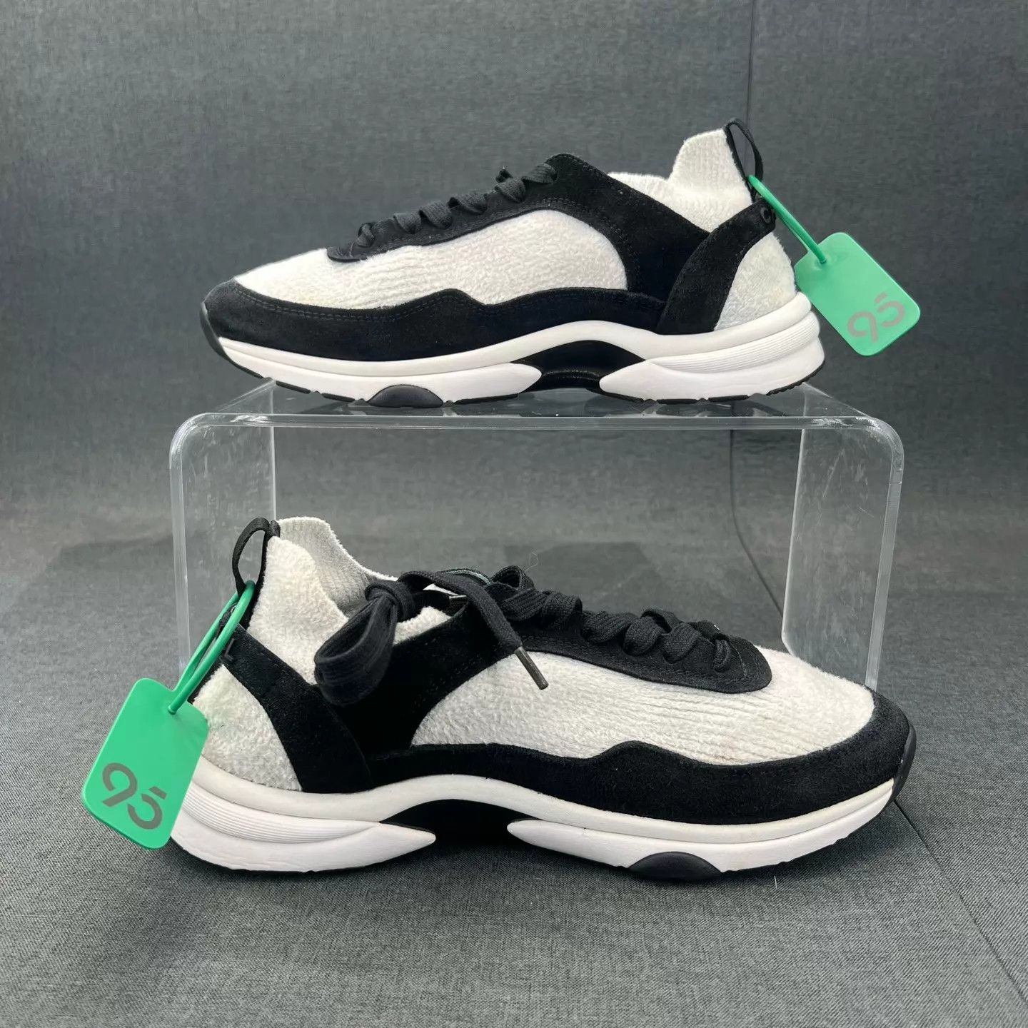 Chanel Chanel Black White Logo Sock Shoe Size US 7 / EU 40 - 5 Thumbnail