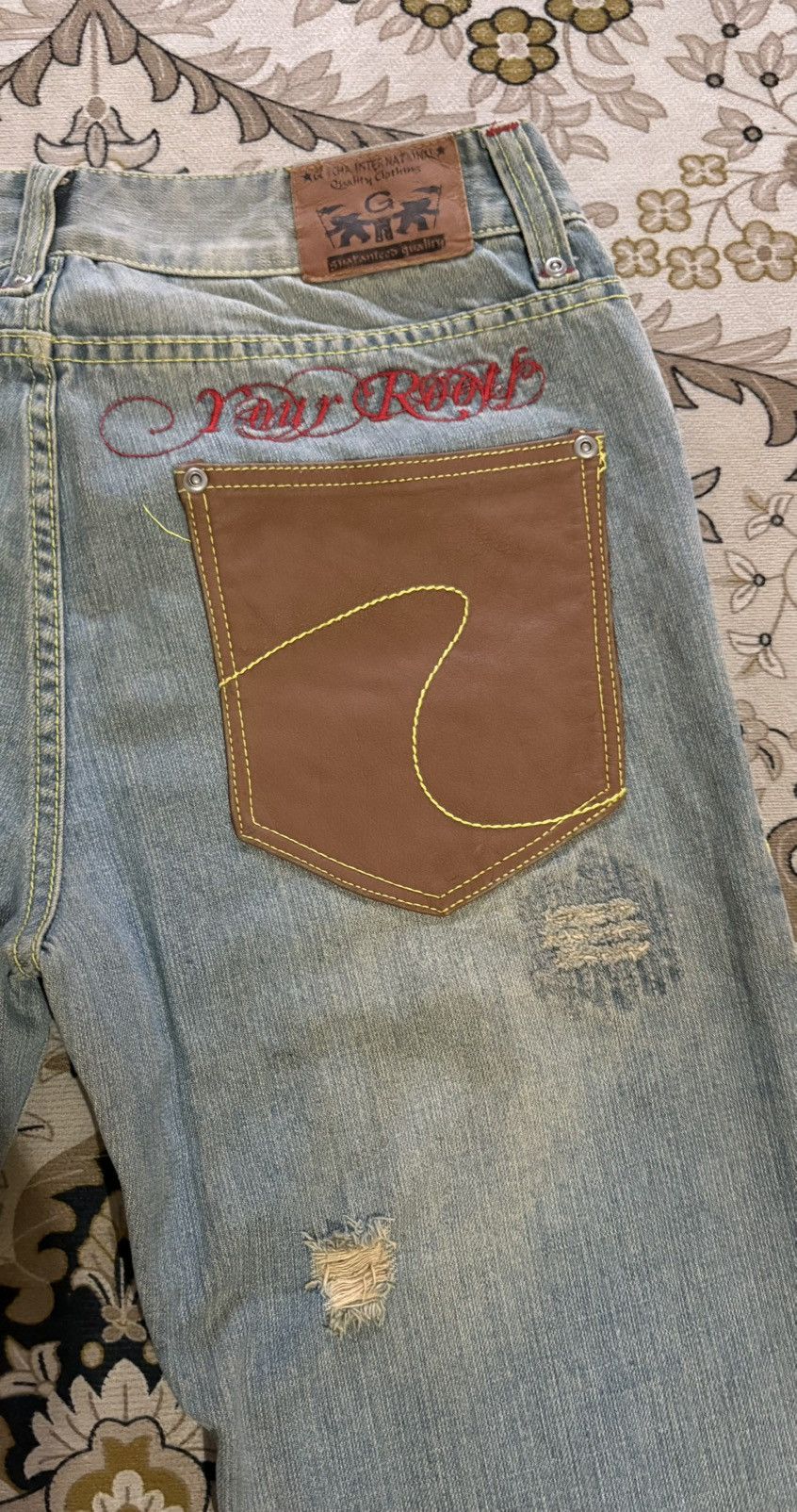 Gotcha × Vintage Vintage Japanese Brand Gotcha Back Side Leather Pocket Denim Size US 31 - 3 Thumbnail