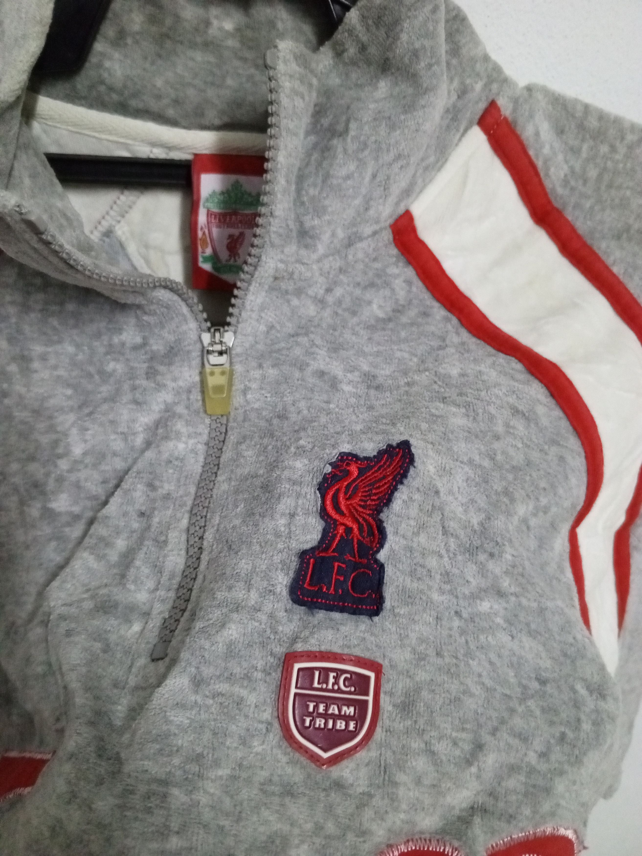 Vintage Liverpool fleece HALFZIP rare bid logo Size US L / EU 52-54 / 3 - 8 Thumbnail