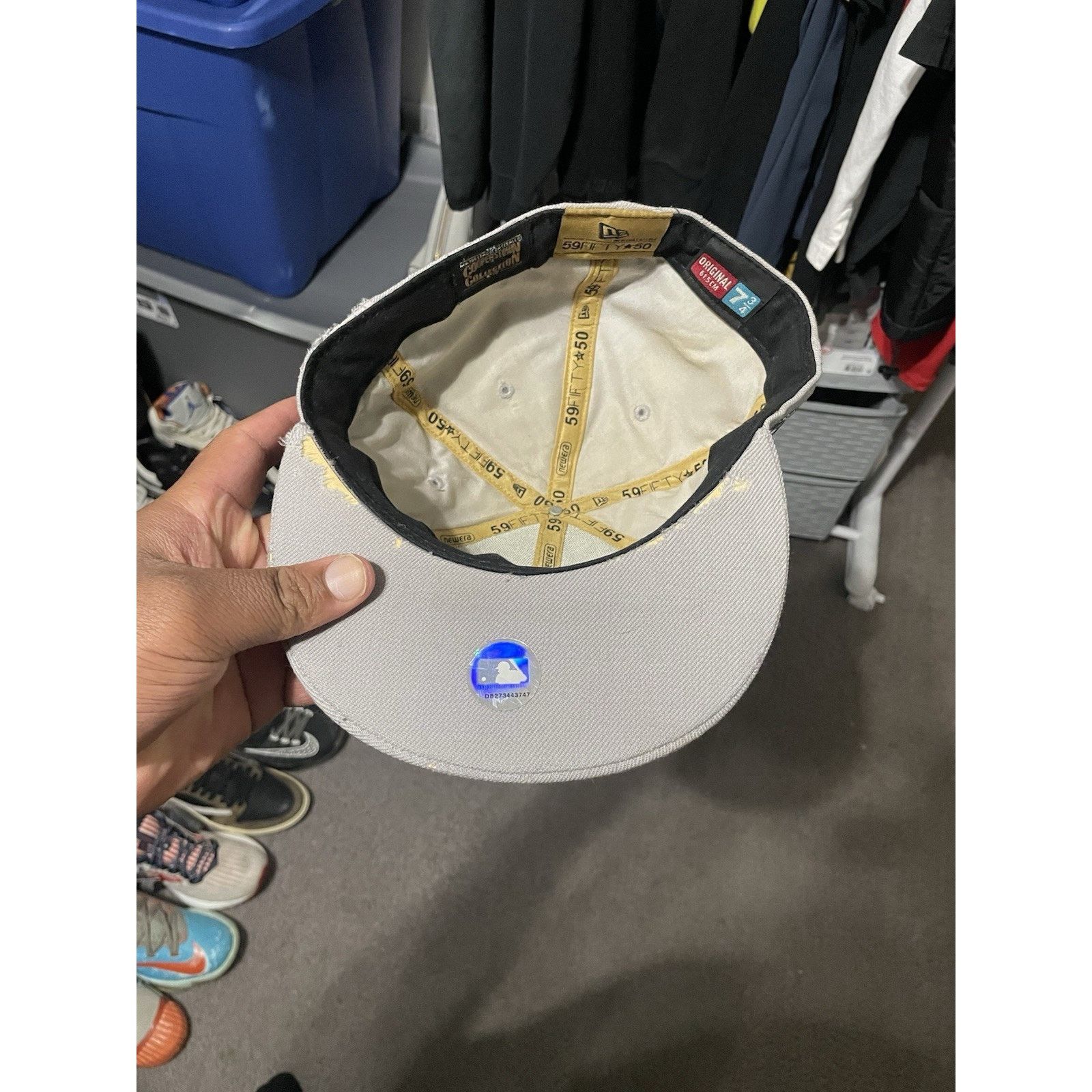 New Era Size 7 3/4- New Era 59Fifty Cooperstown Team Logos Gray Cap Size ONE SIZE - 4 Thumbnail