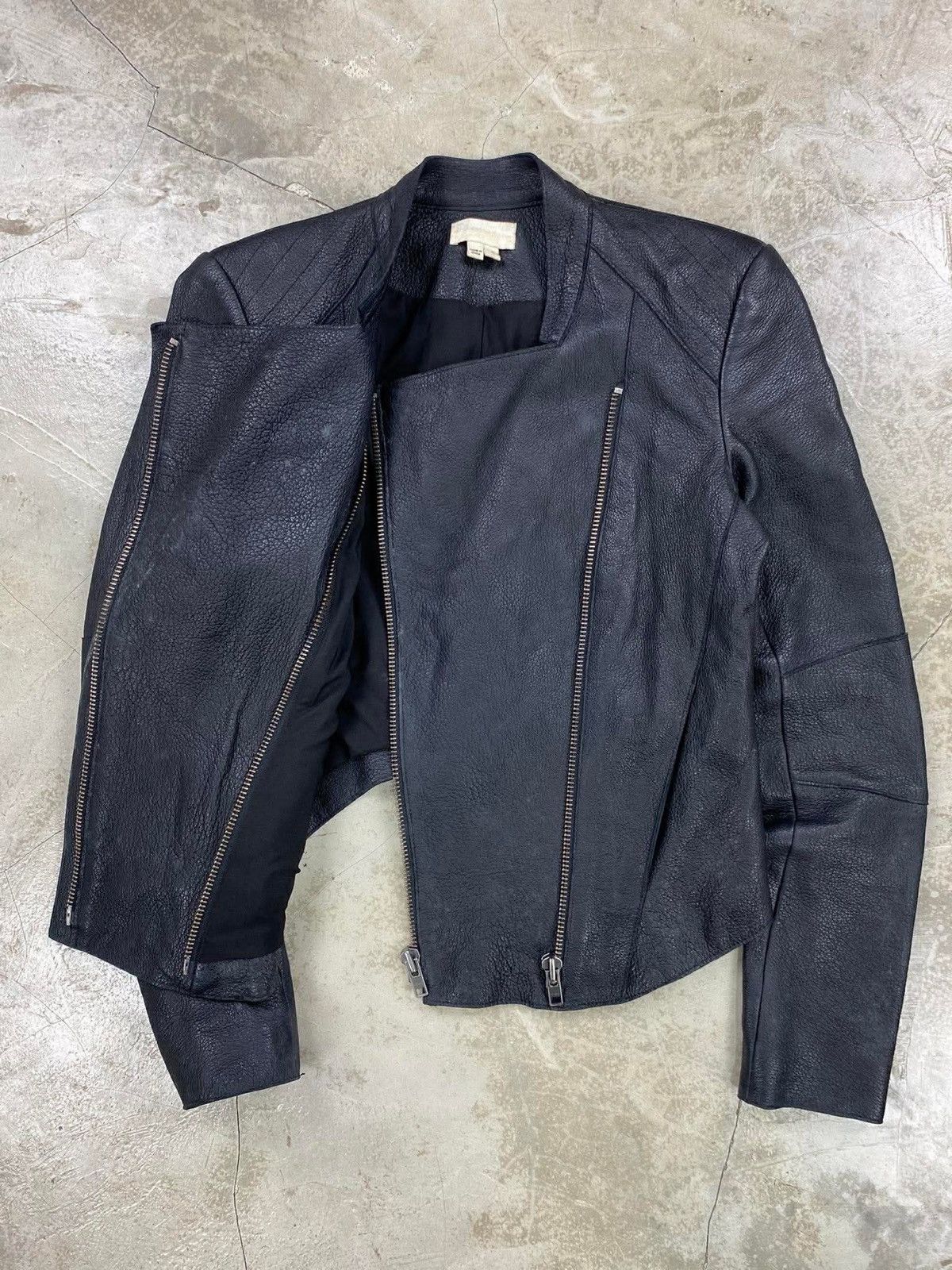 Helmut Lang Helmut Lang Pebble Lamb Skin Leather Biker Jacket Size US S / EU 44-46 / 1 - 2 Thumbnail