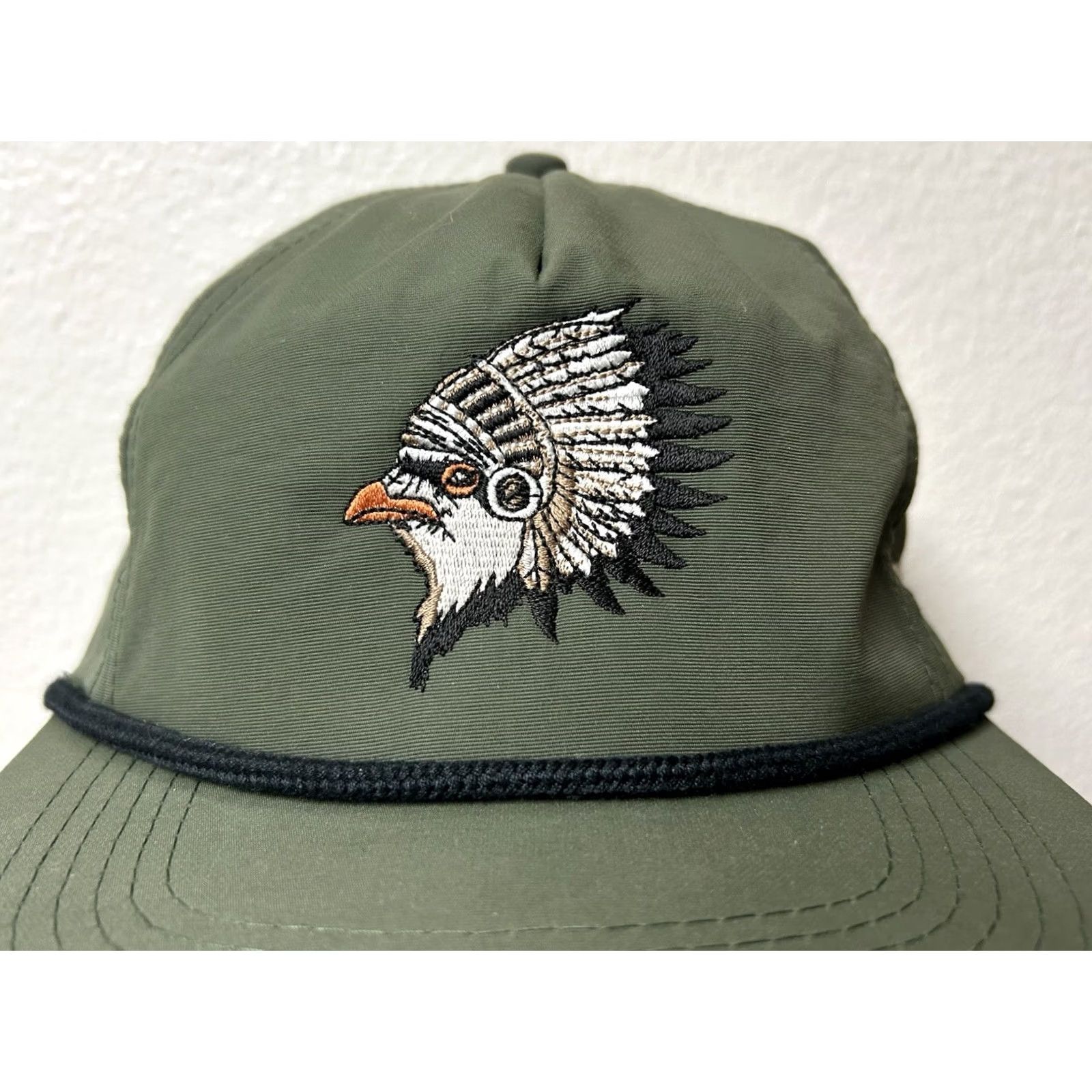 Native Brist Blanks Final Rise Eagle Wearing Headdress Snapback Hat Unisex Adults One Size Multicolor Snapback 80s 90s Animals Mens Womens Size ONE SIZE - 2 Thumbnail