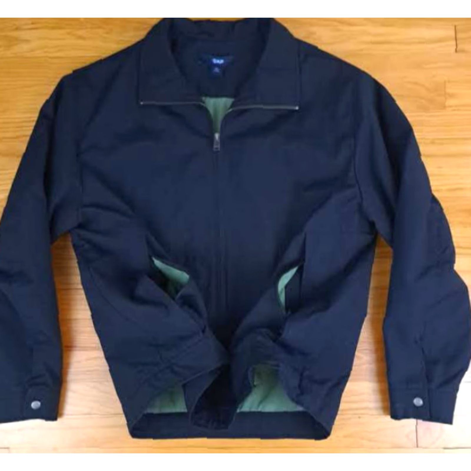 Gap Gap Jacket Bomber Jacket Men XL Navy Lightly Insulated Pockets Zip Spring Canvas Cotton-Nylon Classic Casual Fashion Size US XL / EU 56 / 4 - 2 Thumbnail