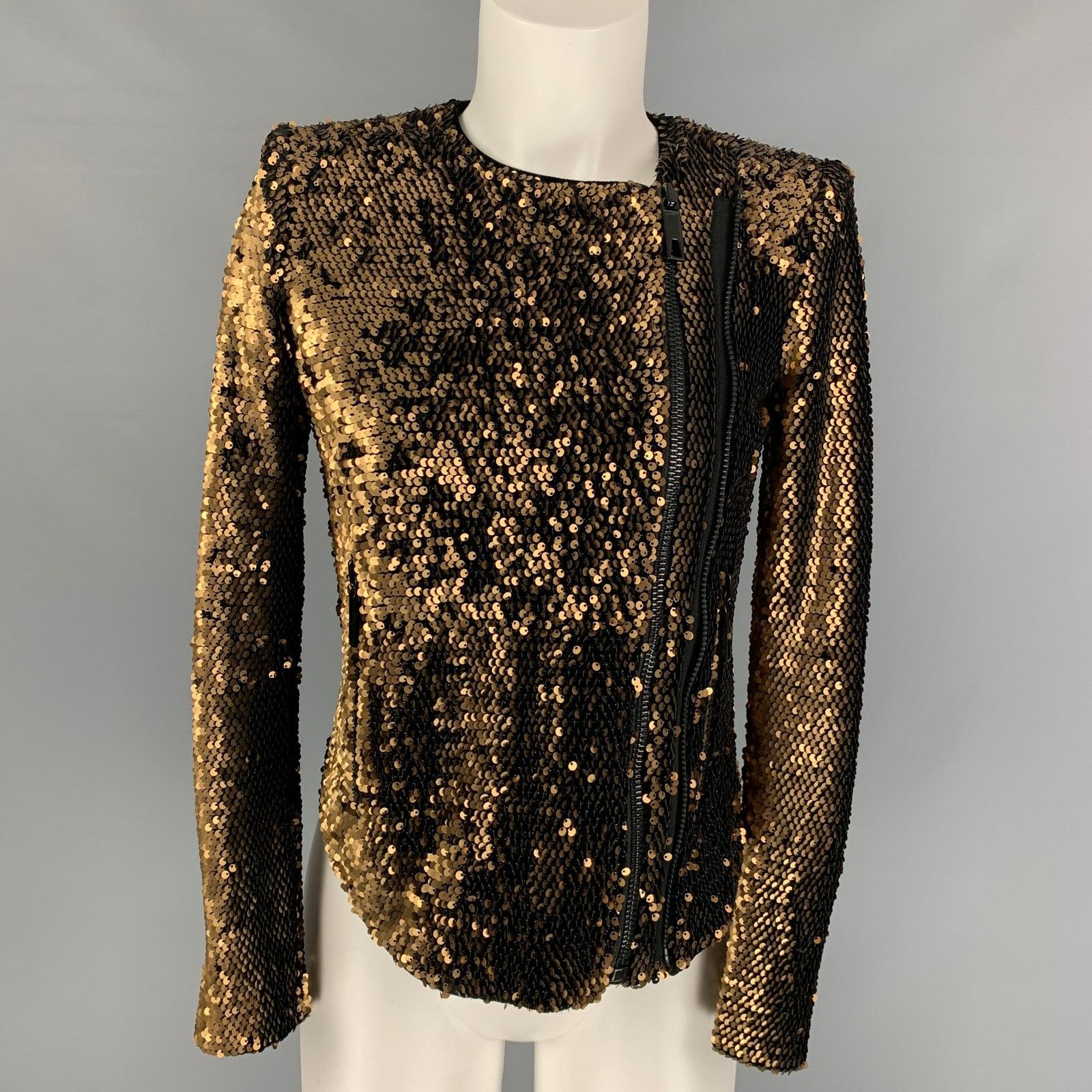 Rachel Zoe RACHEL ZOE Size XS Copper Polyester Spandex Sequined Jacket Size XS / US 0-2 / IT 36-38 - 1 Thumbnail