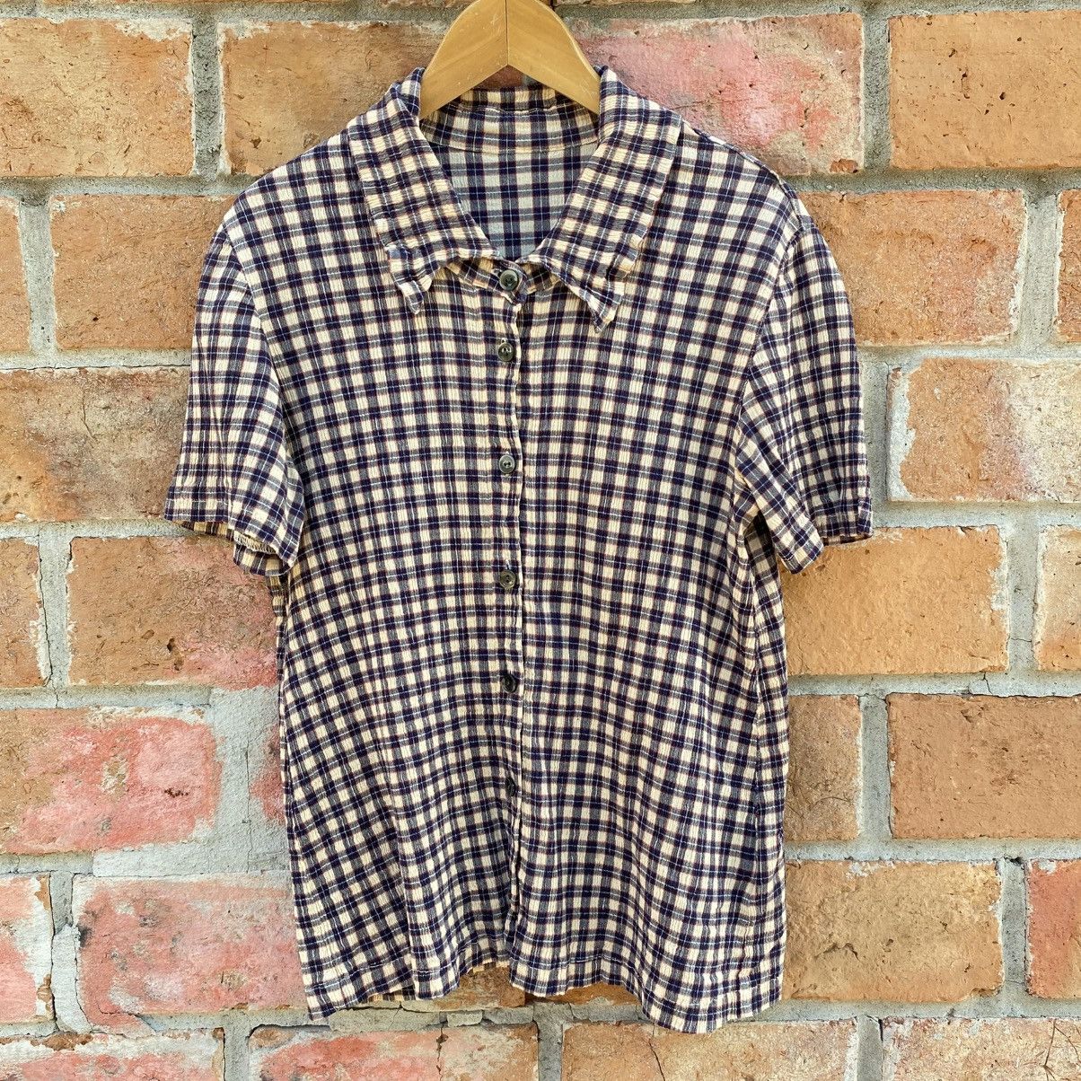 Tsumori Chisato Tsumori Chisato Vintage Plaid Button-Up Pleated Shirt Size M / US 6-8 / IT 42-44 - 9 Thumbnail