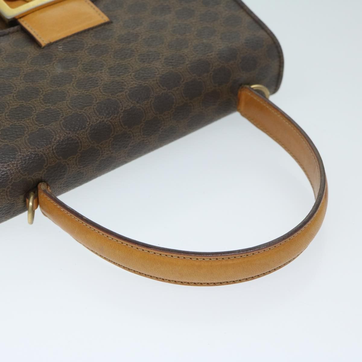 CELINE Macadam Canvas Hand Bag Pvc Brown