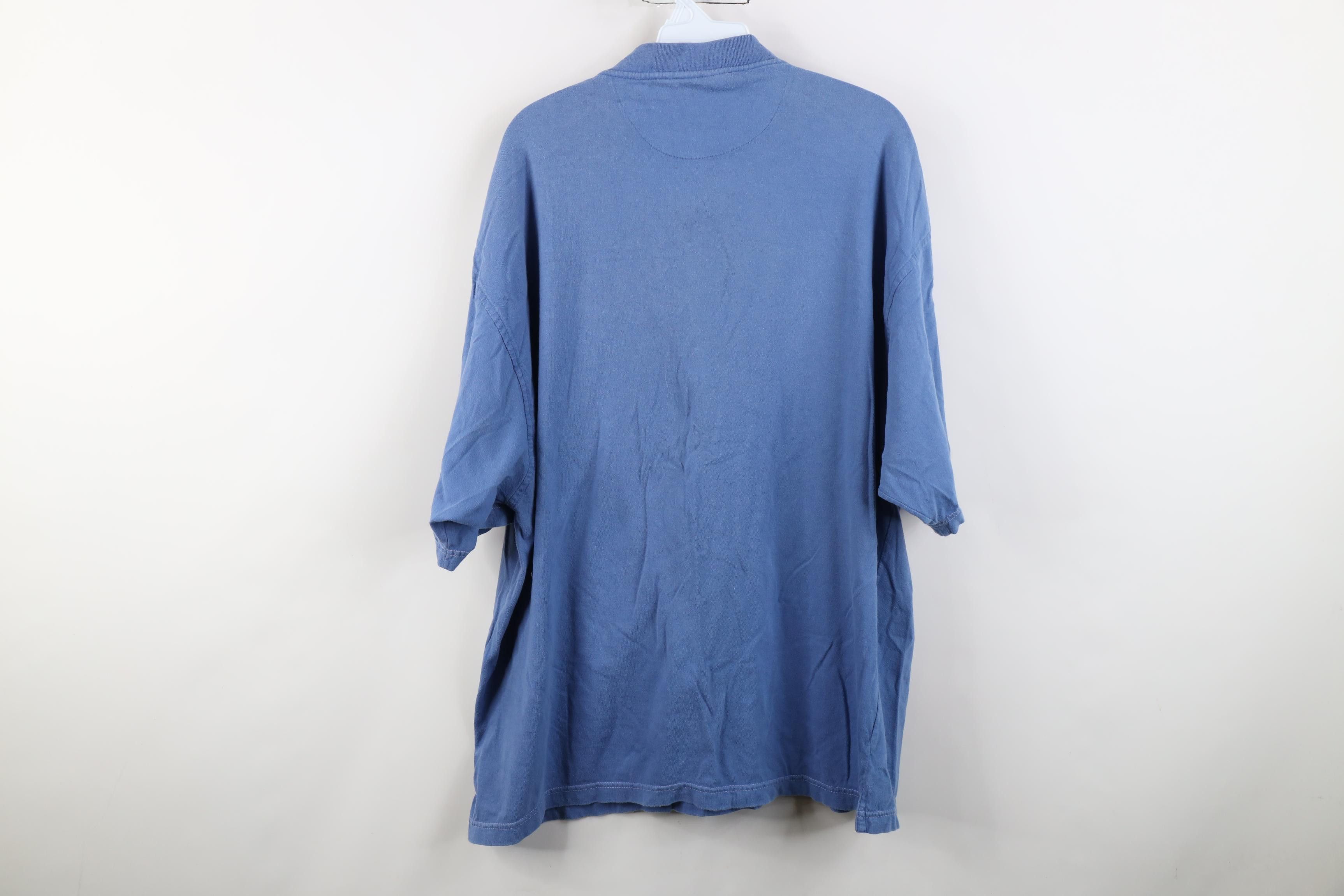 Vintage Vintage 90s Streetwear Baggy Fit Henley T-Shirt Blue Cotton Size US XL / EU 56 / 4 - 9 Thumbnail