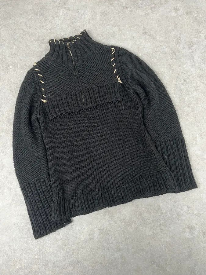 Just Cavalli AW2005 Cavalli Black Wool Half-Zip Sweater Size US L / EU 52-54 / 3 - 4 Thumbnail