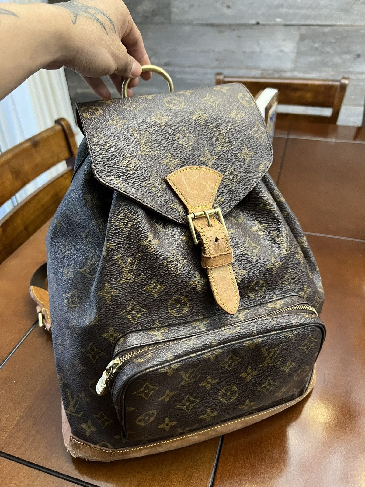 Louis Vuitton Louis Vuitton Montsouris GM Brown Canvas Backpack Size ONE SIZE - 2 Thumbnail