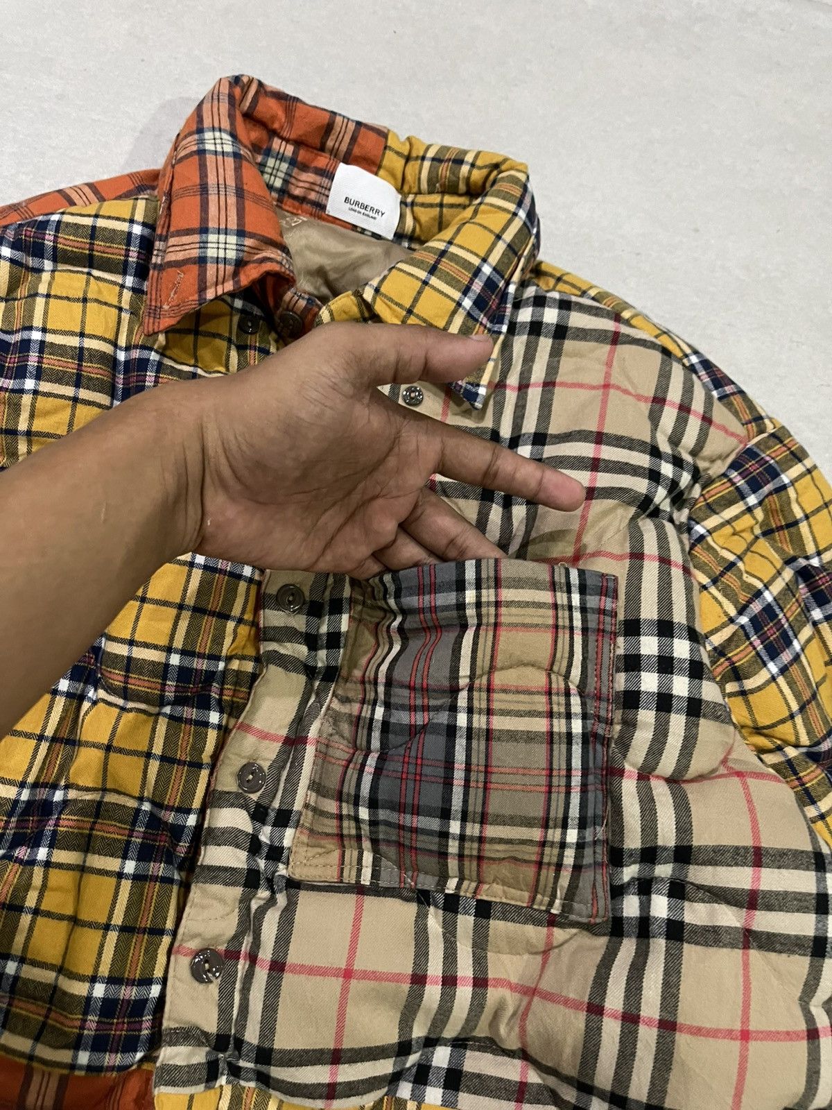 Burberry 🔥A/W 2019 BURBERRY PATCHWORK CONTRAST CHECK PUFFER OVERSHIRT Size US M / EU 48-50 / 2 - 8 Thumbnail