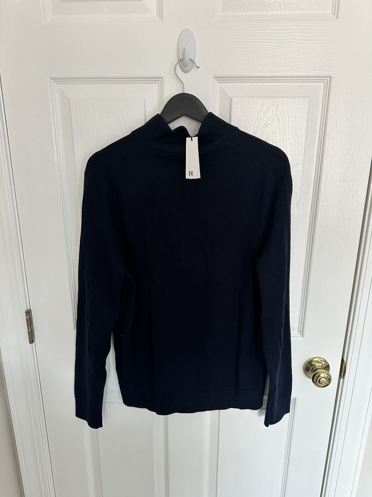 Banana Republic Banana Republic Italian Merino Half-Zip Sweater Navy - Med Size US M / EU 48-50 / 2 - 2 Thumbnail
