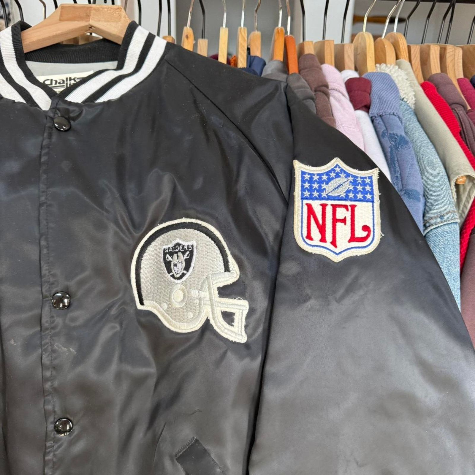 Chalk Line Vintage 90s Raiders Chalk Line Satin Style Jacket Size US XL / EU 56 / 4 - 5 Thumbnail