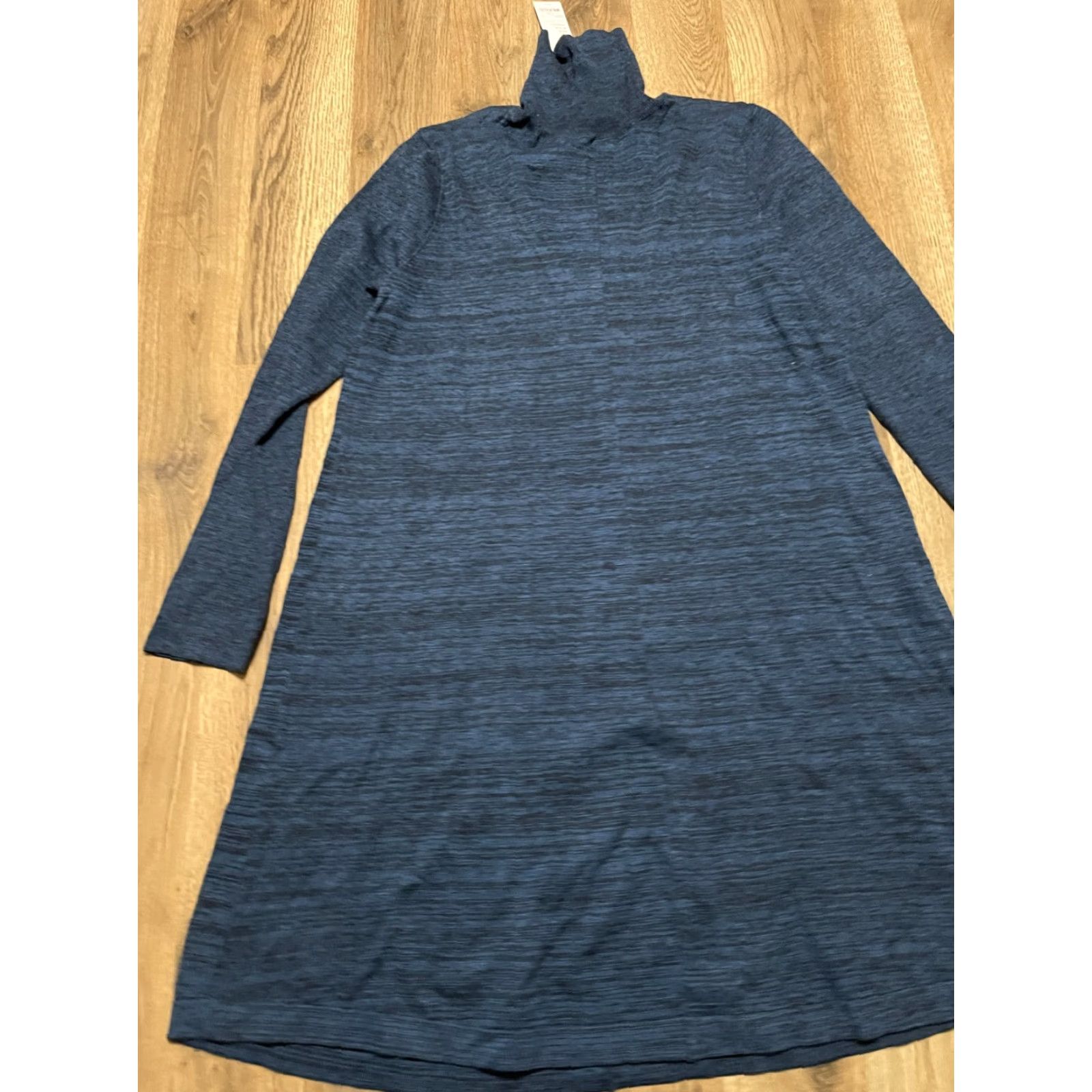 Apt. 9 Apt. 9 Dress Women Petite Large Blue Turtleneck Long Sleeve Knee Length NWT Solid Free Return Size L / US 10 / IT 46 - 3 Thumbnail