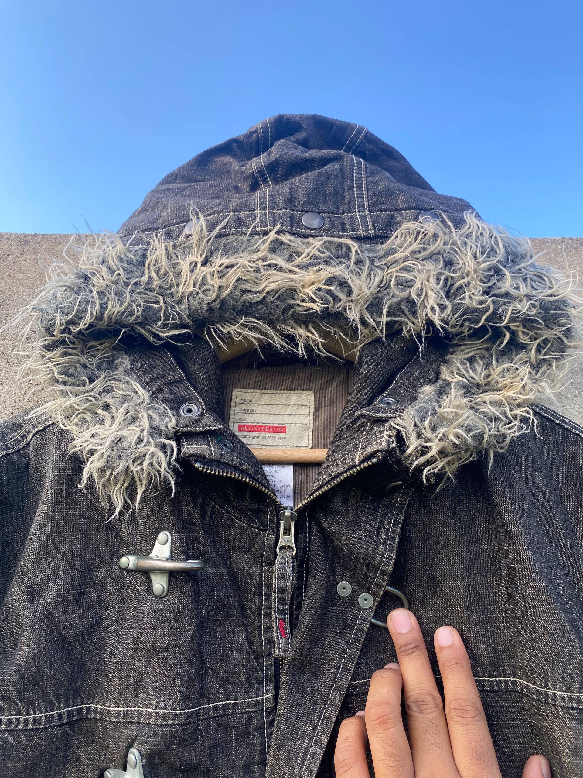 If Six Was Nine Allix+Design Y2K Japanese Grunge Fur Fireman Clasp Jacket Size US L / EU 52-54 / 3 - 5 Thumbnail