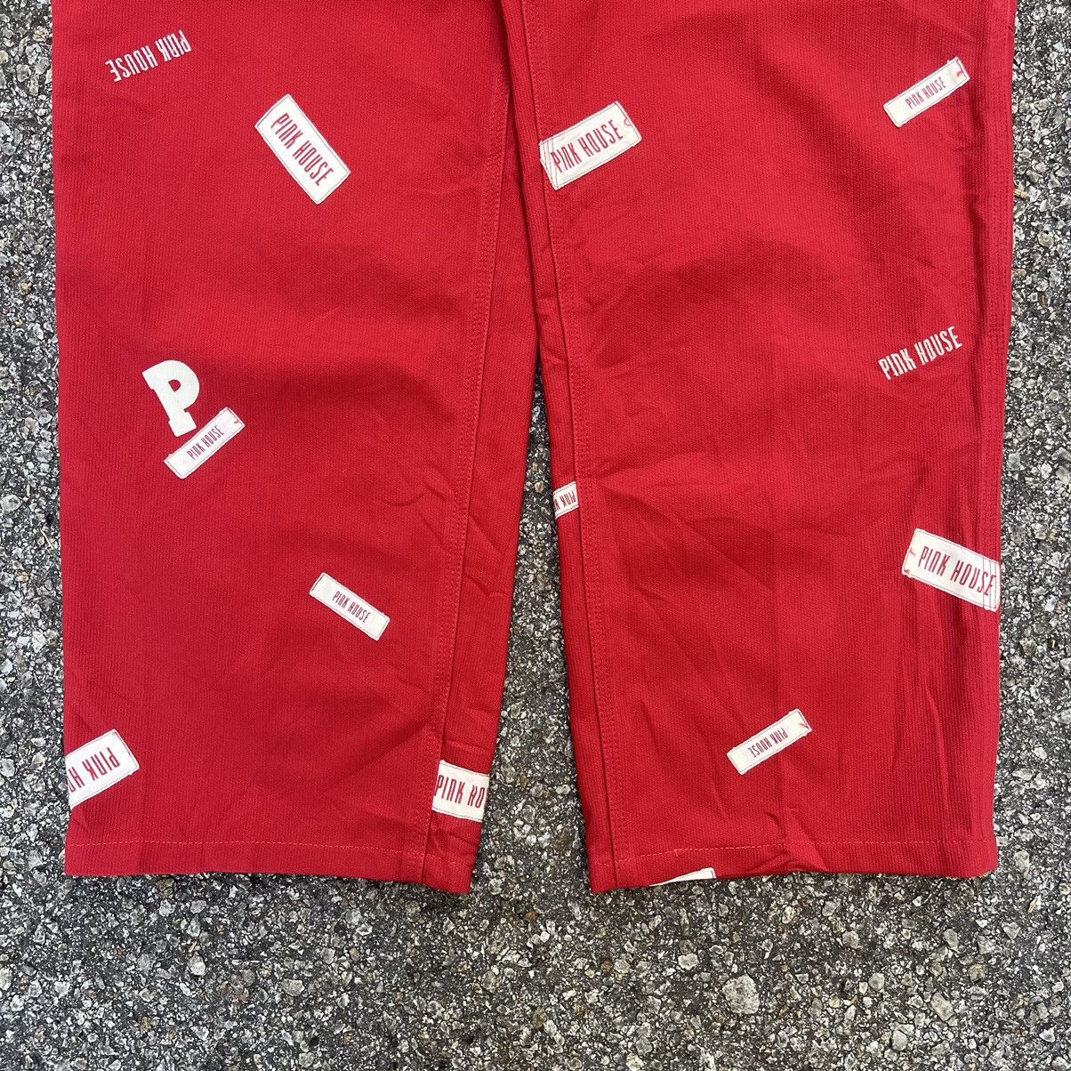 Karl Helmut Pink House Carpenter Pants Red Japanese Workwear Size US 29 - 5 Thumbnail