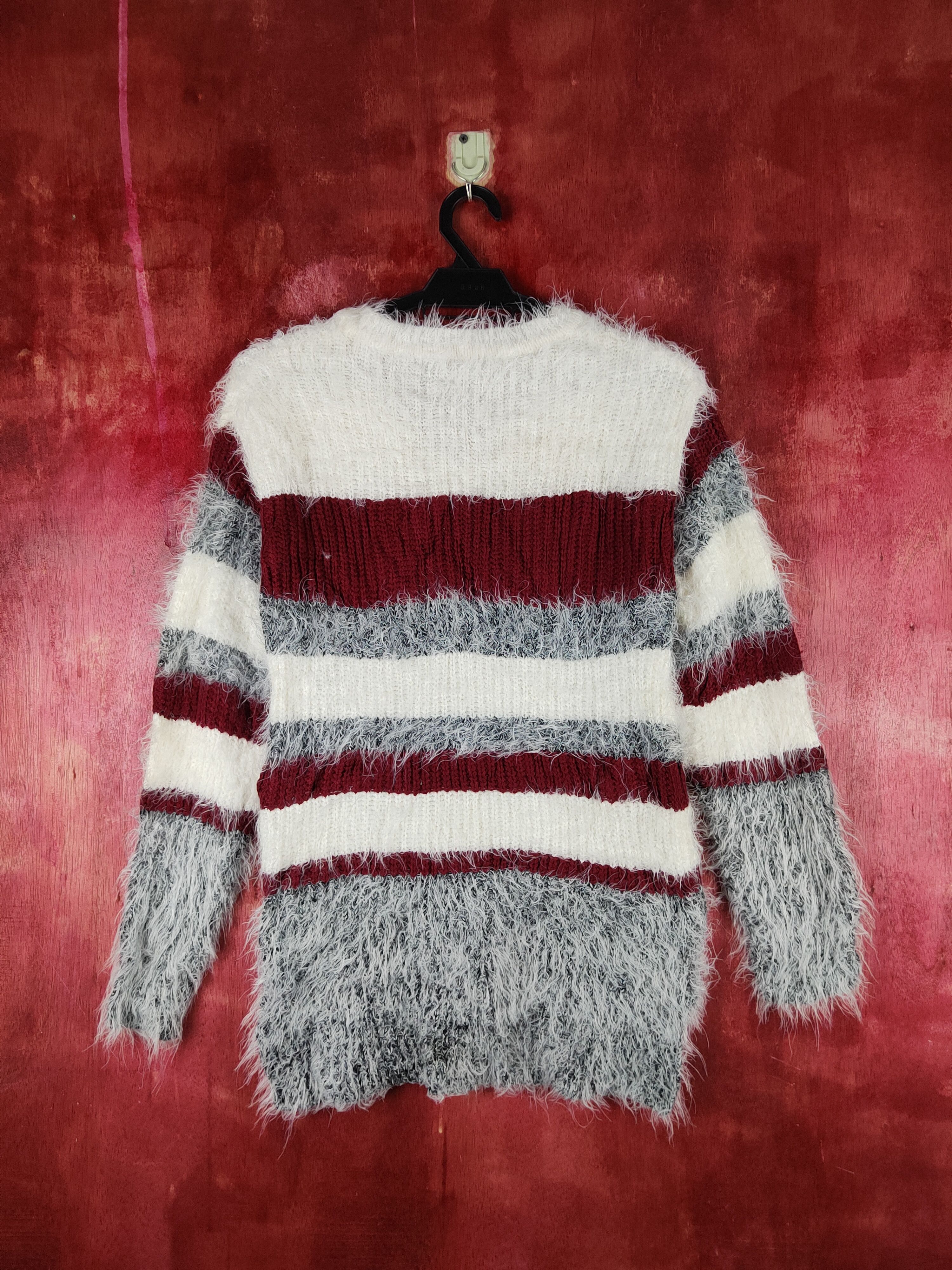 Vintage Ingni Gray Cream Shag Shaggy Fur Mohair Knitwear #S2155 Size S / US 4 / IT 40 - 7 Thumbnail