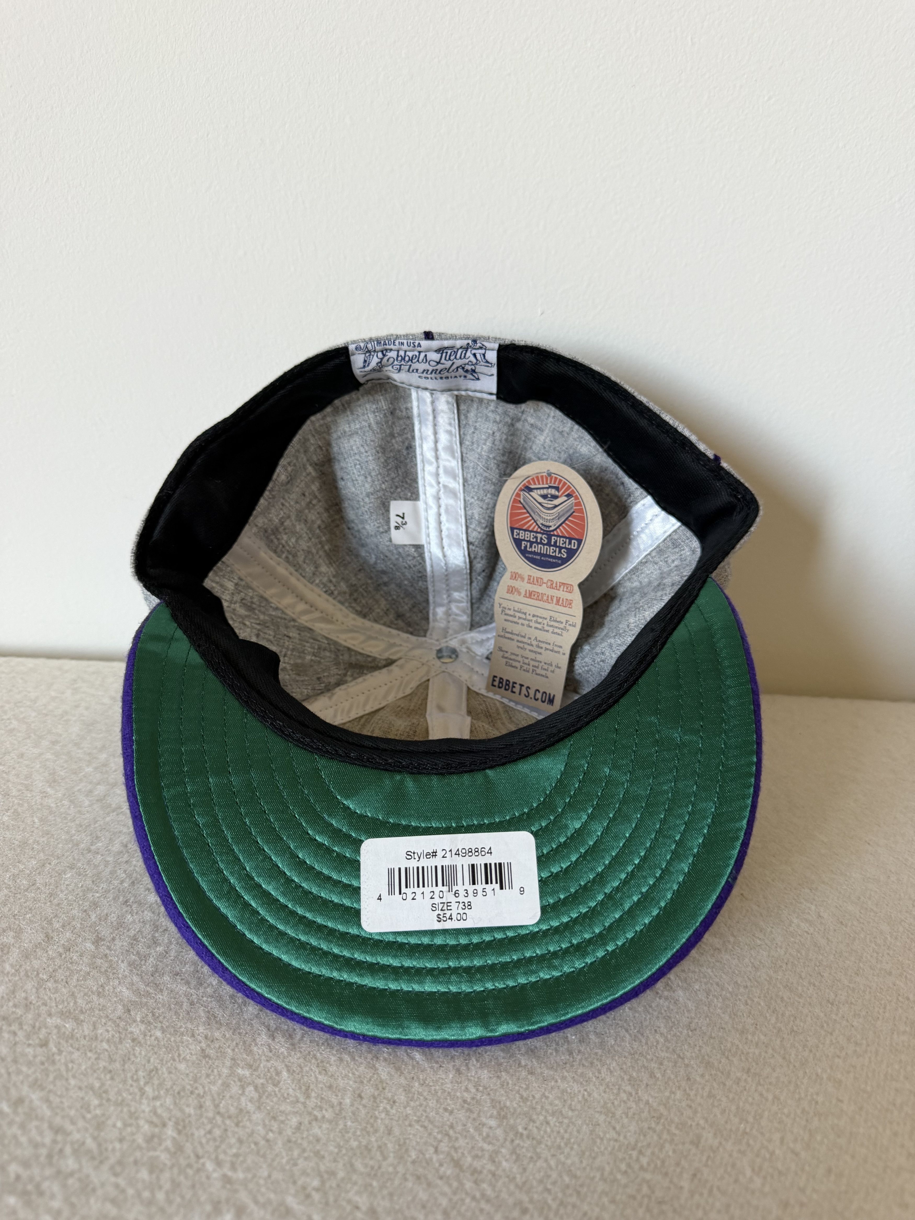 Ebbets Field Flannels 7 3/8 Ebbets University of Washington 1938 Vintage Hat Size ONE SIZE - 5 Thumbnail