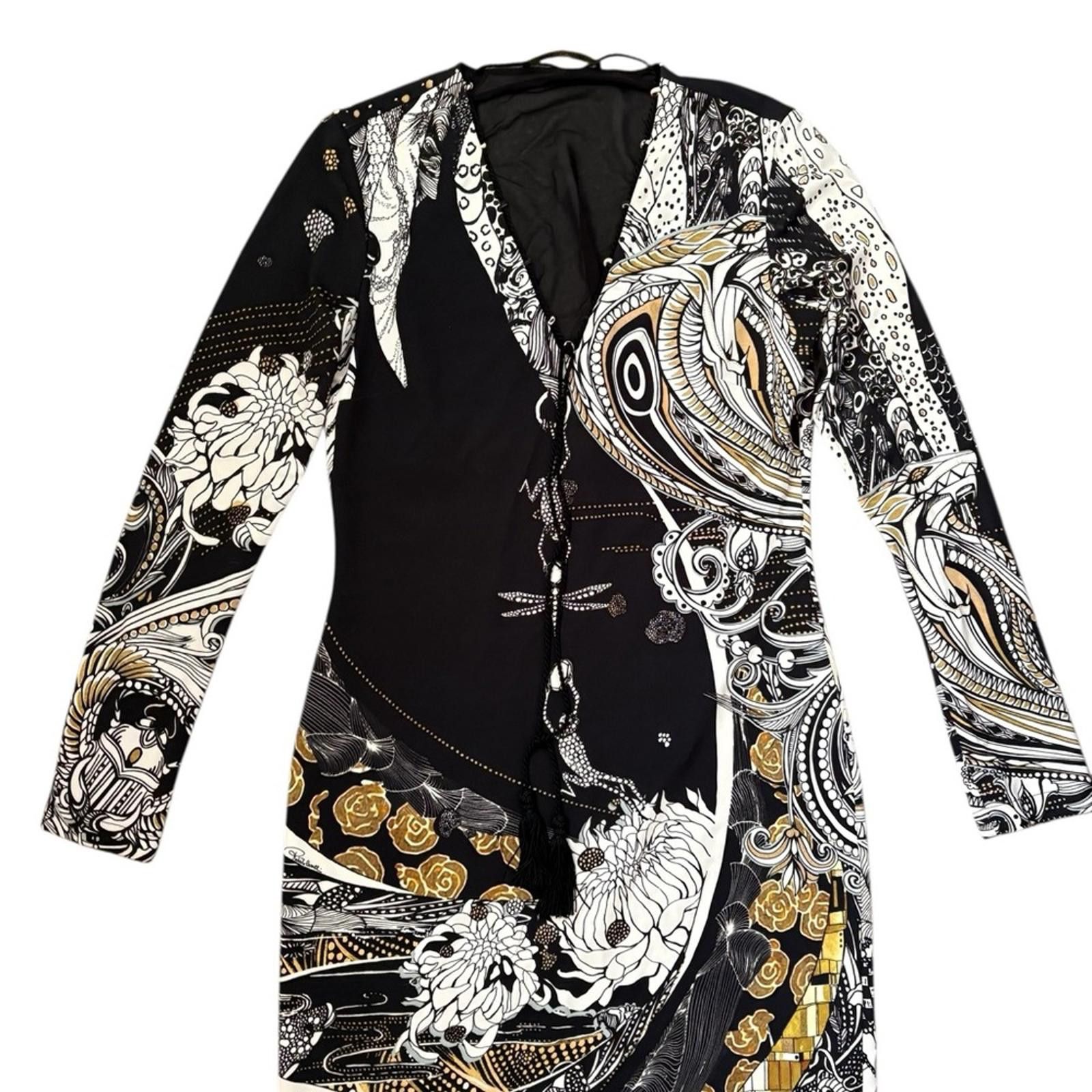 Roberto Cavalli Roberto Cavalli Made in Italy V-Neck Tassel Dress Size M / US 6-8 / IT 42-44 - 3 Thumbnail