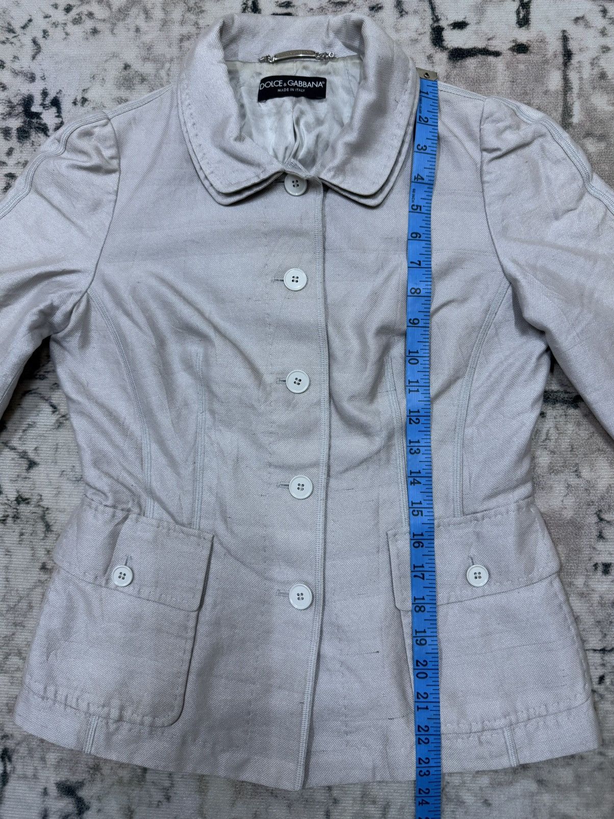 Dolce & Gabbana Dolce & Gabbana Women’s Career Double Colar Linen Blazer Size XS / US 0-2 / IT 36-38 - 17 Thumbnail