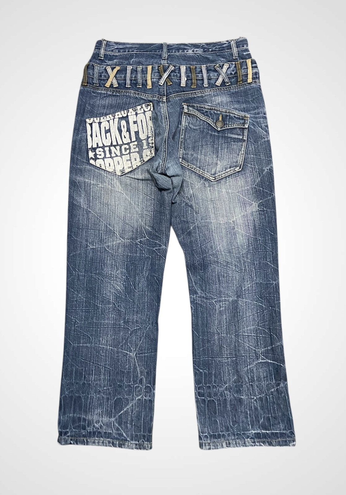 Japanese Brand Unbrand Double Waist Flare Jeans Size US 32 / EU 48 - 2 Thumbnail