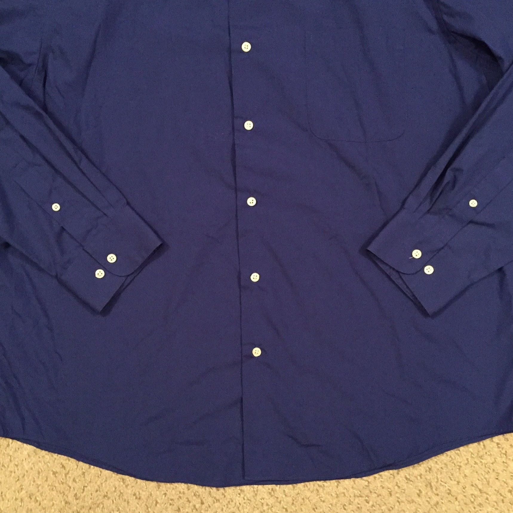 Croft & Barrow Croft & Barrow Shirt Mens Large Blue Long Sleeve Button-Up Regular Size L - Cotton Blend, Button-Front, Collared, Point Collar, Solid, Vintage: No Size US L / EU 52-54 / 3 - 4 Thumbnail