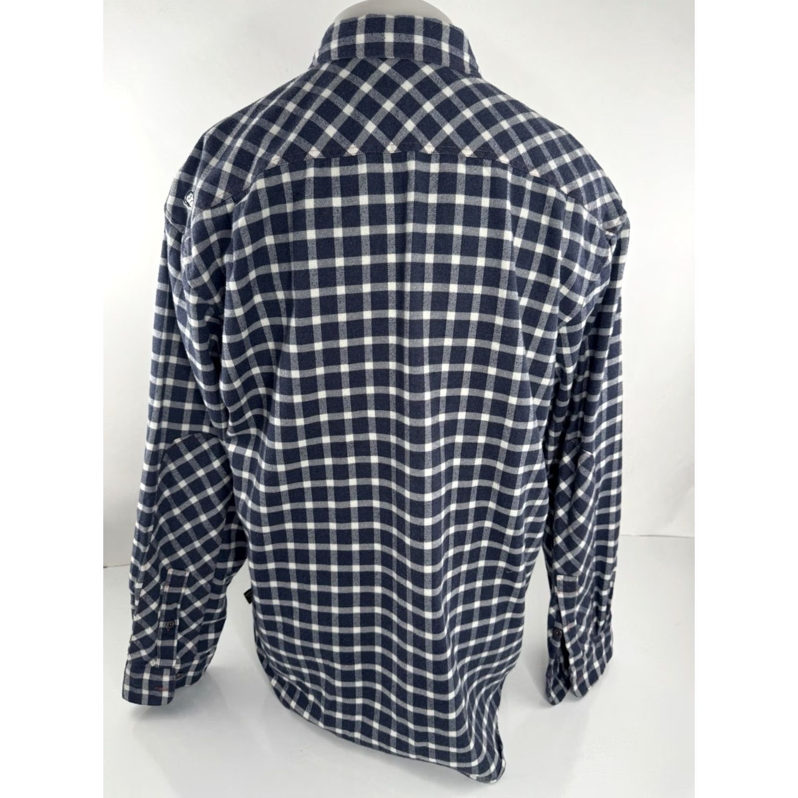 Howler Brothers HOWLER BROS Western Shirt Plaid Flannel XL Button-Up Long Sleeve Blues White Shoulder Patch Forearm Patch Mens XL Shirt Size US XL / EU 56 / 4 - 3 Thumbnail