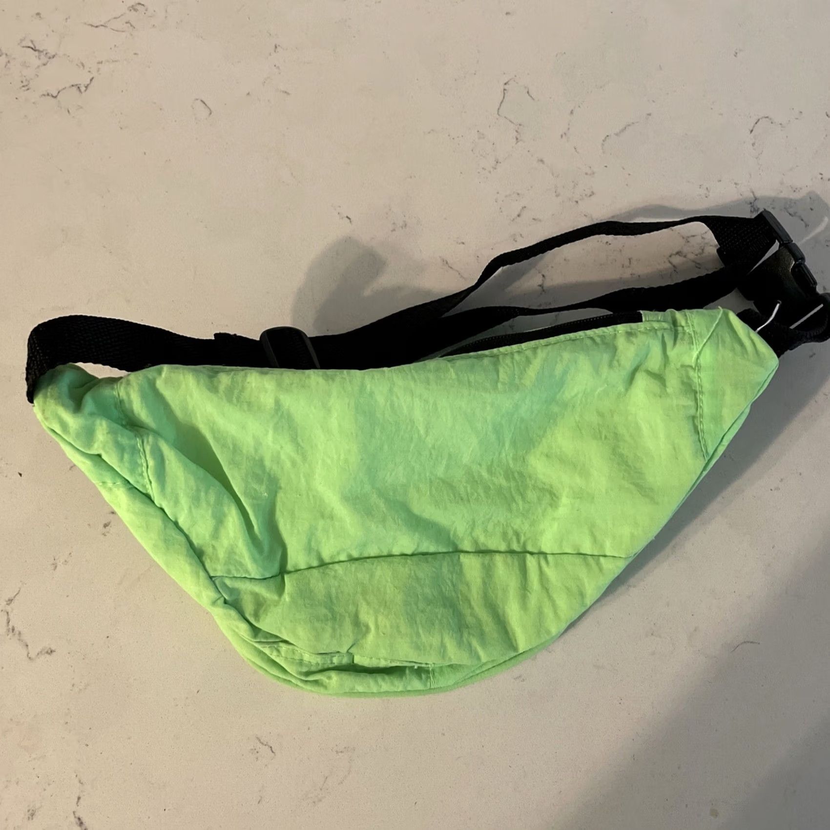 Doublet VINTAGE Milano Parigi Madrid Fanny Pack Neon Green Day Glow Nylon Double Zip Waist Belt Unisex Adults Small 90s Y2K Size ONE SIZE - 4 Thumbnail