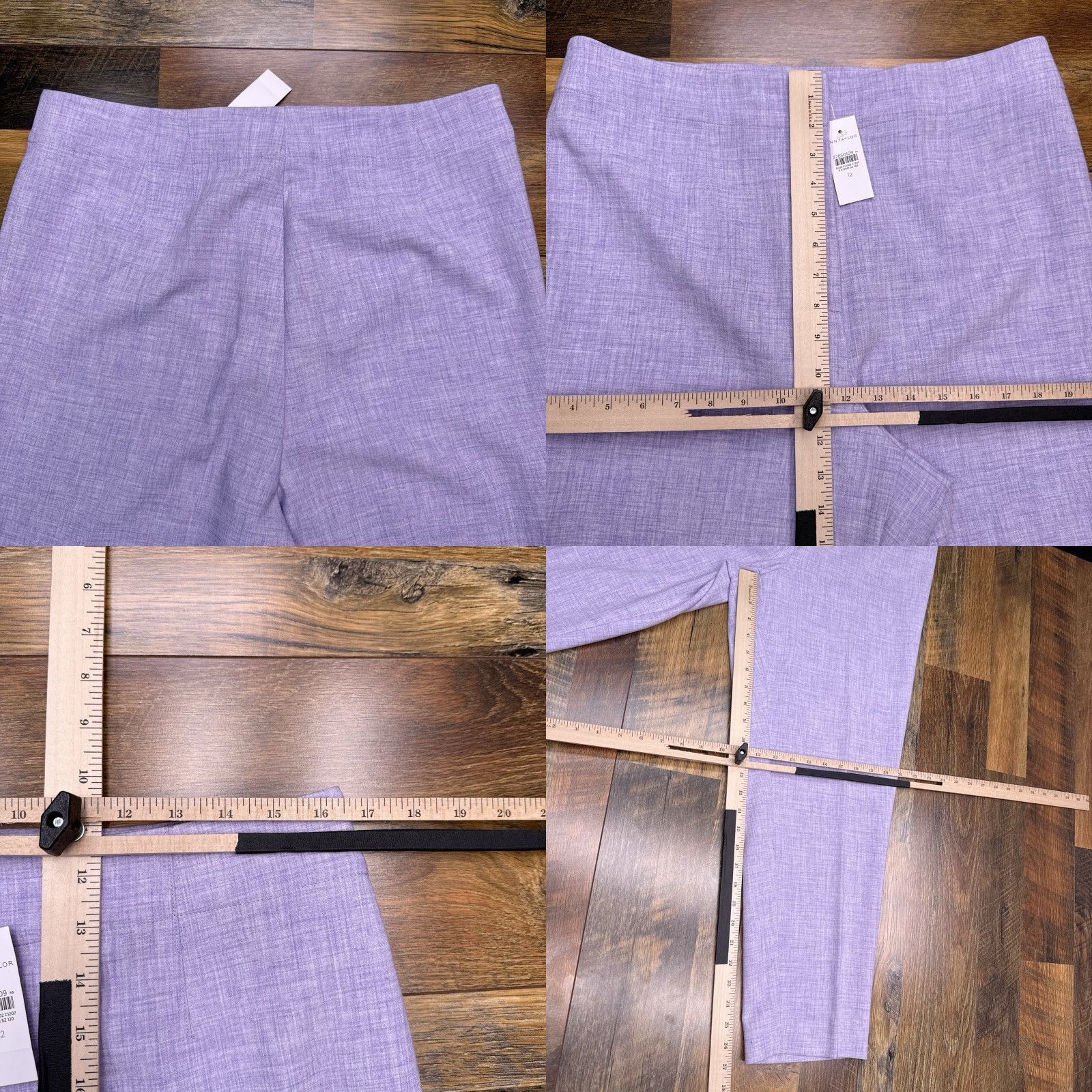 Ann Taylor VINTAGE not applicable; Actually: Ann Taylor High Rise Ankle Pants Womens 12 Violet Stretch New Size 34" / US 12 / IT 48 - 8 Thumbnail