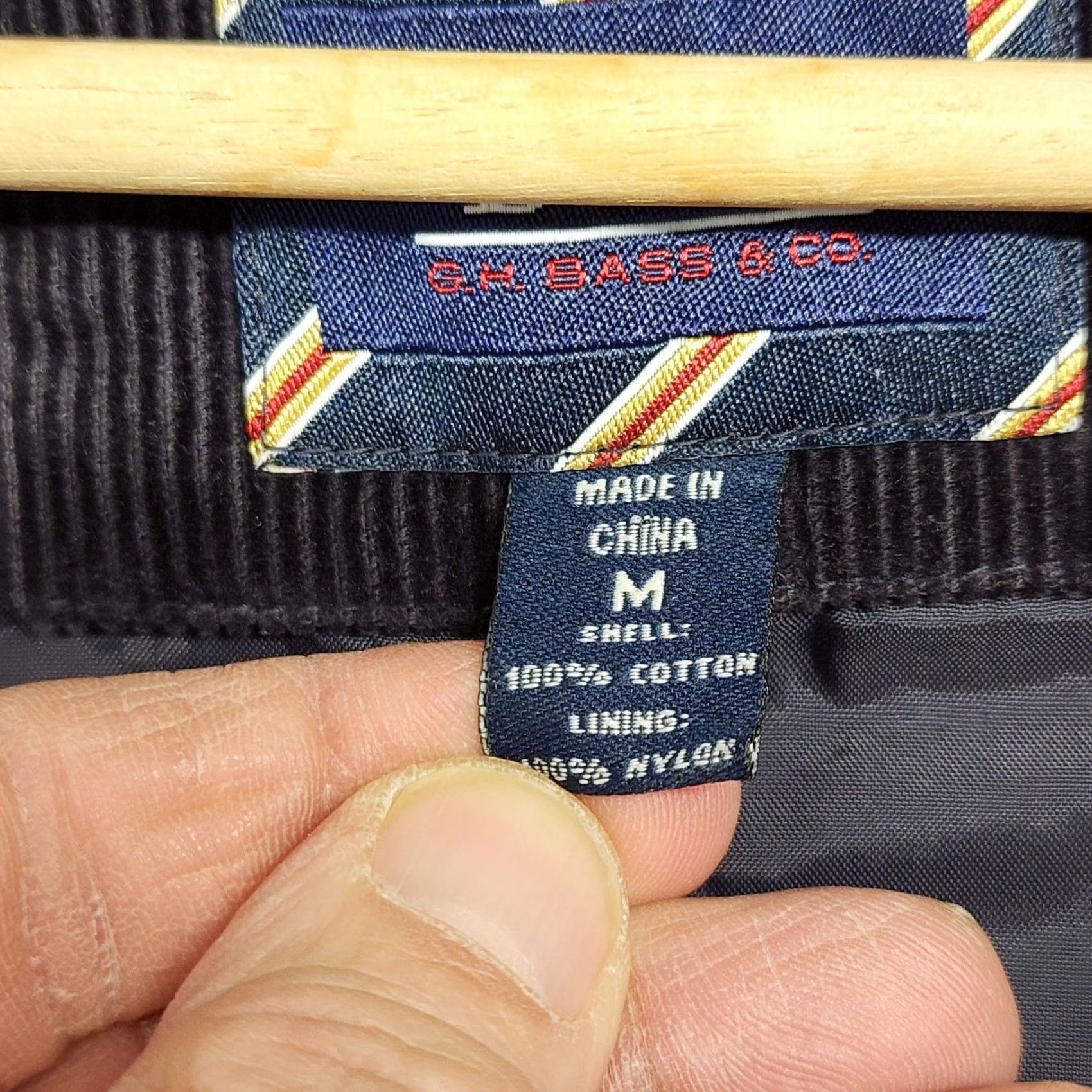 Vintage VINTAGE? (no) GH Bass Corduroy Blazer Jacket Mens M Office Preppy Lined Black Cotton Button Size 40R - 5 Thumbnail