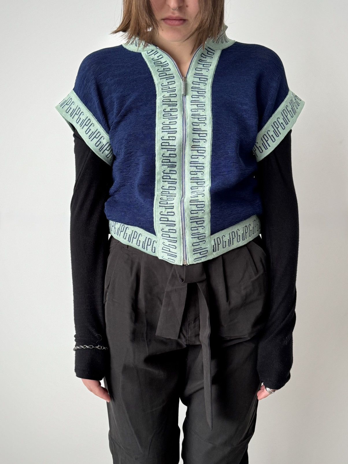 Jean Paul Gaultier Vintage 2000s Jean Paul Gaultier Monogram Knit Top Size M / US 6-8 / IT 42-44 - 1 Thumbnail