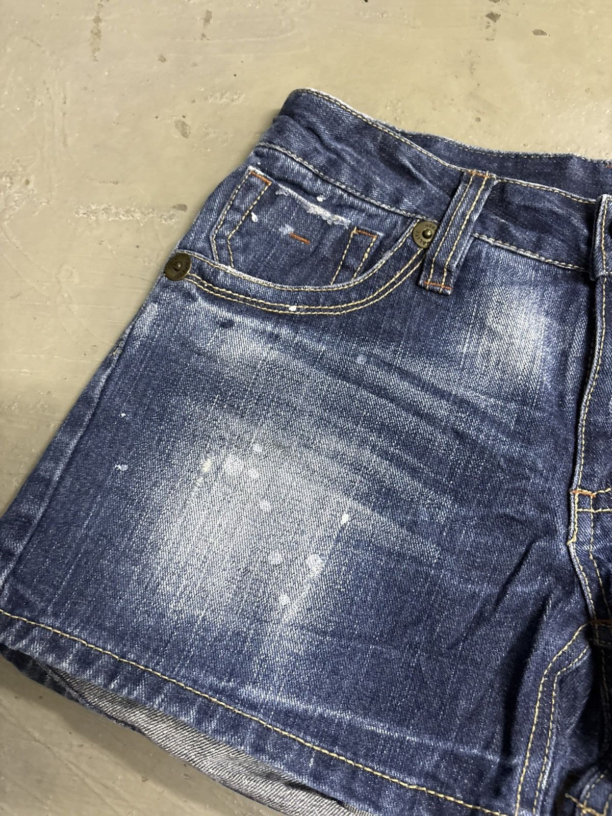 If Six Was Nine RNA H Naoto Acid Wash Paint Splatter Denim shorts Size 30" / US 8 / IT 44 - 4 Thumbnail