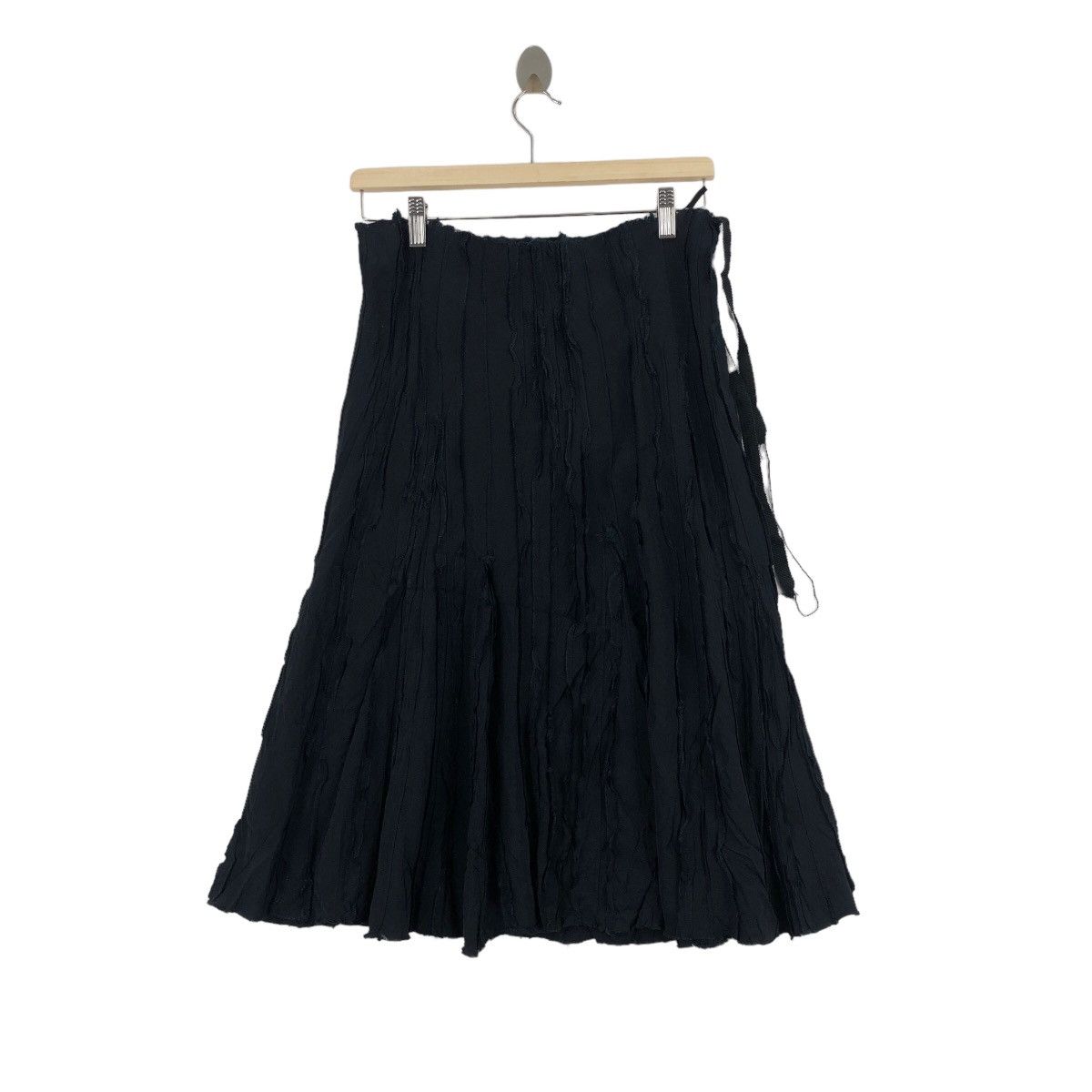 Vintage PRADA ITALY Brand Pleated Long Black Skirt