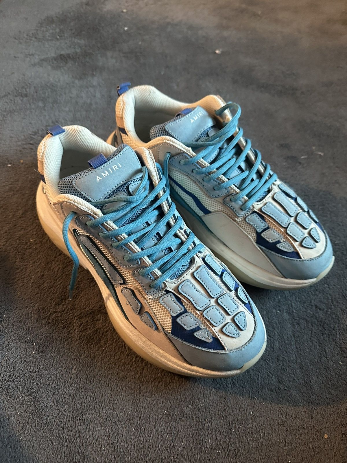 Amiri Amiri Mesh Bone Runners Neon Blue & White Size 11/44 Size US 11 / EU 44 - 3 Thumbnail