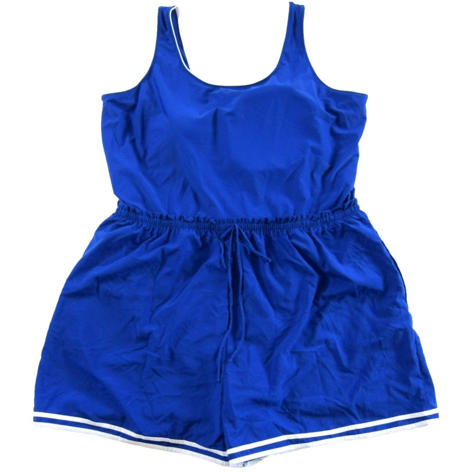 Vintage Swim 365 Blue White Shorts Romper One Piece Swimsuit Plus Size 28W Women’s Size 28" / US 6 / IT 42 - 2 Thumbnail