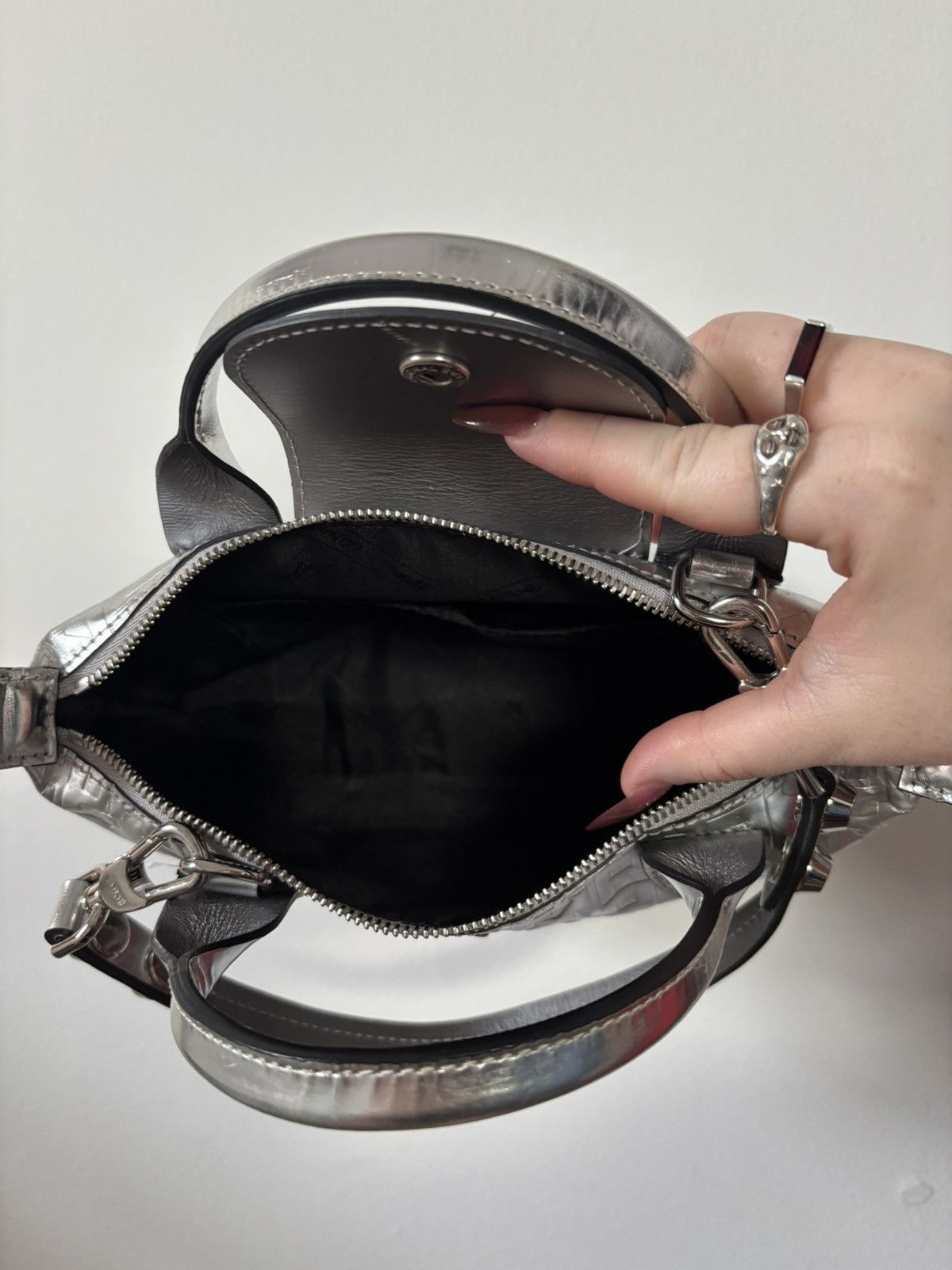 Longchamp Long champ, silver mini bag Size ONE SIZE - 4 Thumbnail