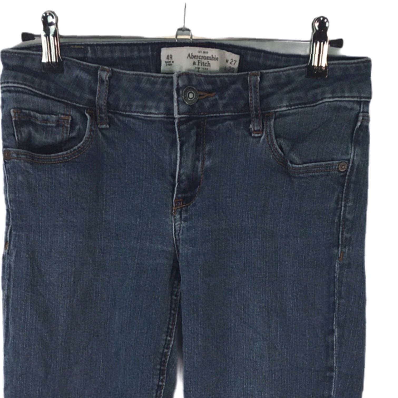 Abercrombie & Fitch Abercrombie & Fitch Womens Dark Wash Skinny Blue Jeans Size 22 x 29 Regular 4R - 5-Pocket Denim Jeans Blue Womens Size 28" / US 6 / IT 42 - 3 Thumbnail