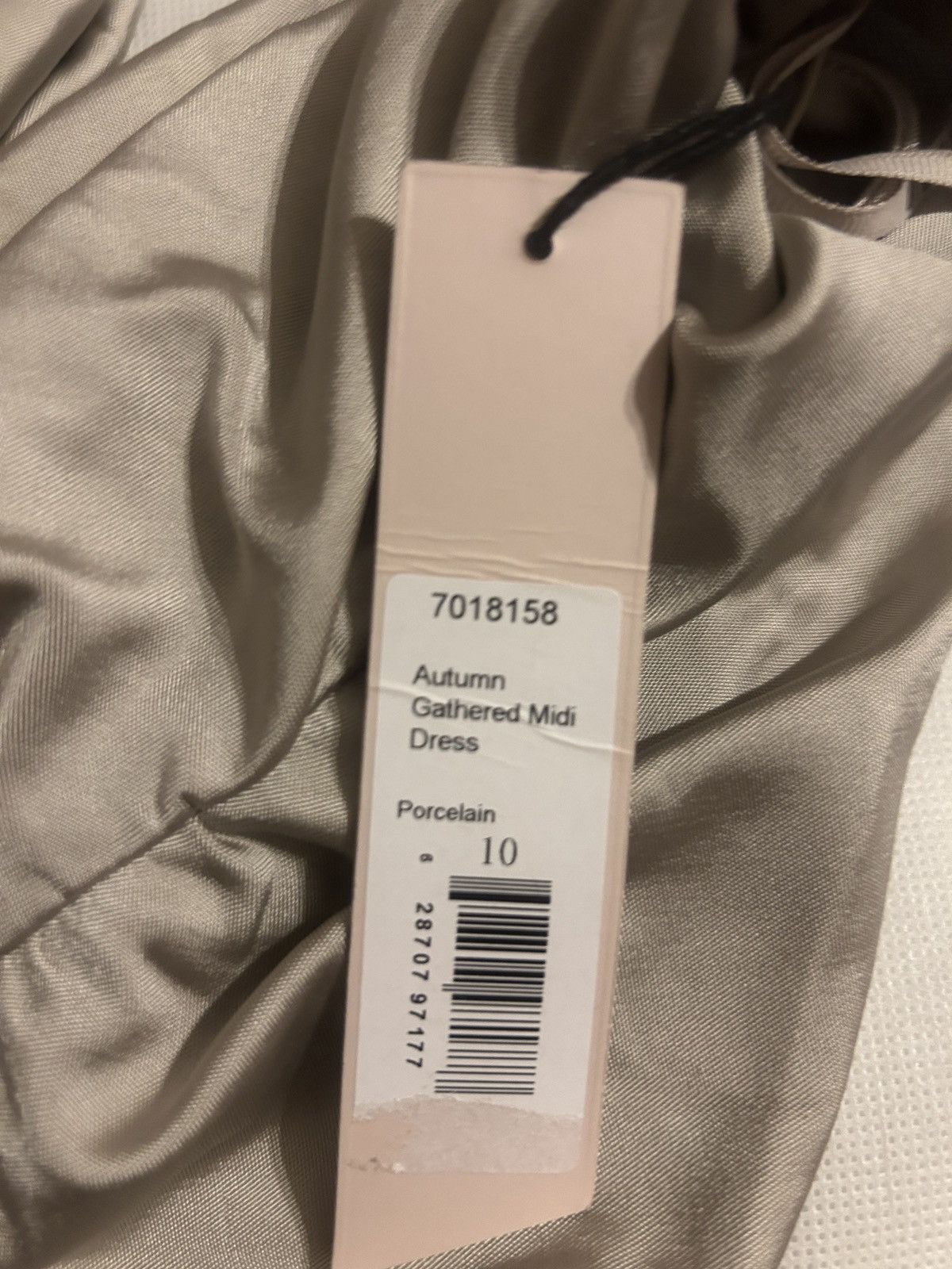 Other ET OCHS Autumn one-sleeve asymmetric ruched satin dress Size L / US 10 / IT 46 - 11 Thumbnail