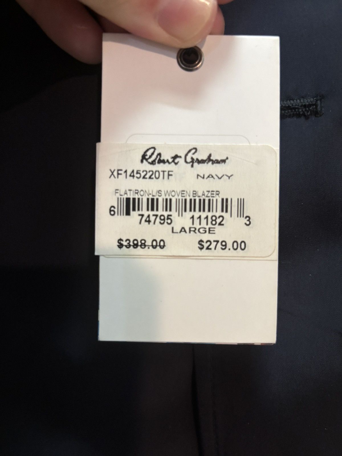Robert Graham Robert Graham Flat Iron Navy Blazer (L) Size US L / EU 52-54 / 3 - 4 Thumbnail