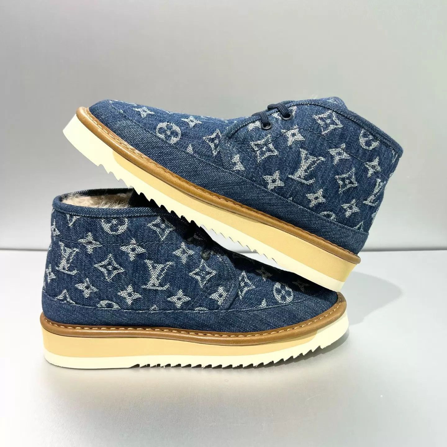 Louis Vuitton LV x Nigo Denim Monogram Short Boots UK5/39 Worn Once Size US 6 / EU 39 - 3 Thumbnail