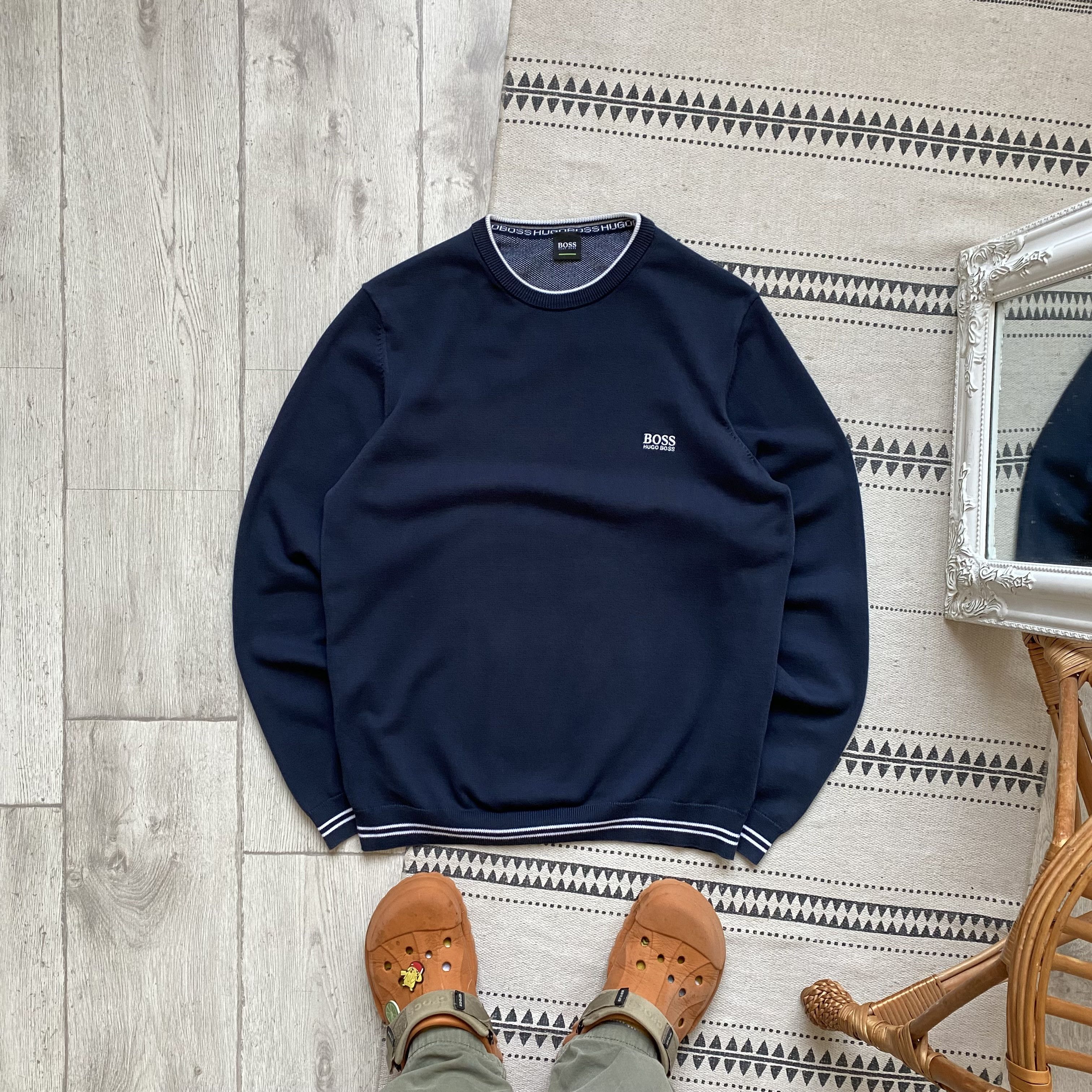 Hugo Boss 👔 Hugo Boss Classic sweater light mini logo oldmoney Size US M / EU 48-50 / 2 - 1 Thumbnail