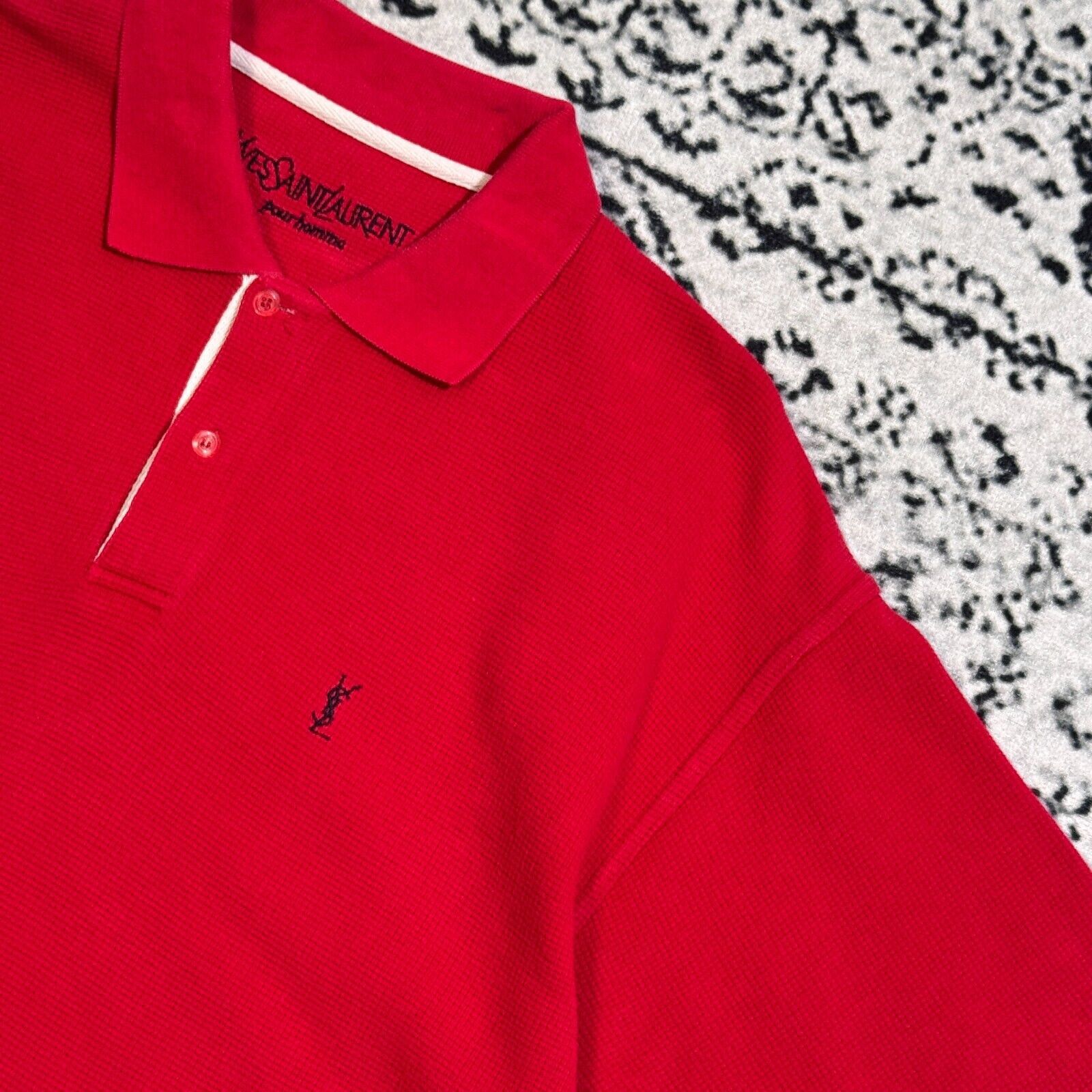 Vintage × Yves Saint Laurent Vintage Yves Saint Laurent Red Cotton Polo Shirt Size XL Size US XL / EU 56 / 4 - 5 Thumbnail