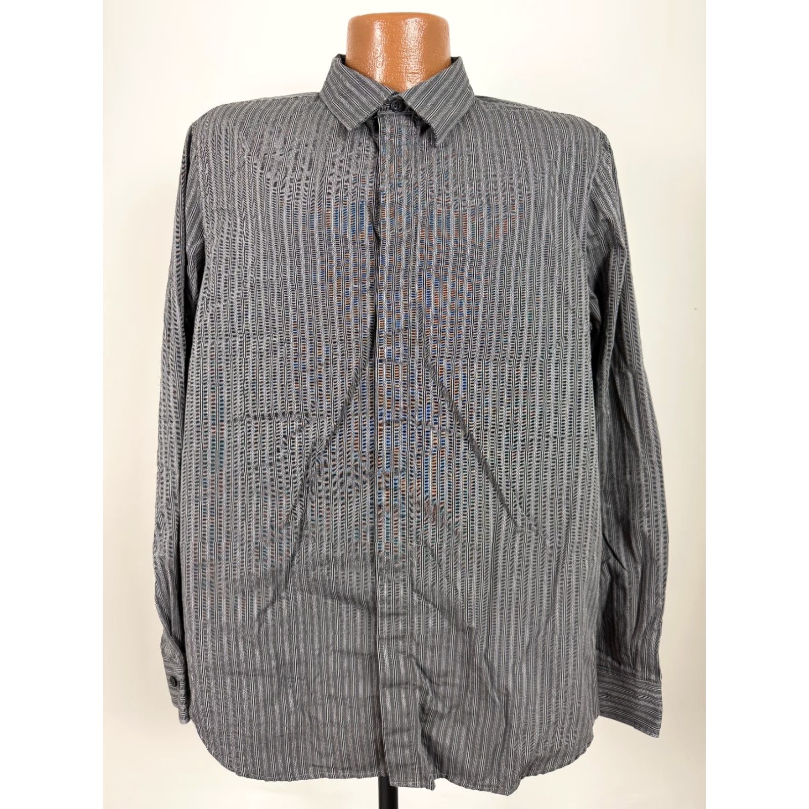 Vintage VINTAGE Structure Shirt Men L Black Striped Button-Up 90s Y2K Preppy Casual/Workwear Mens Size US L / EU 52-54 / 3 - 2 Thumbnail