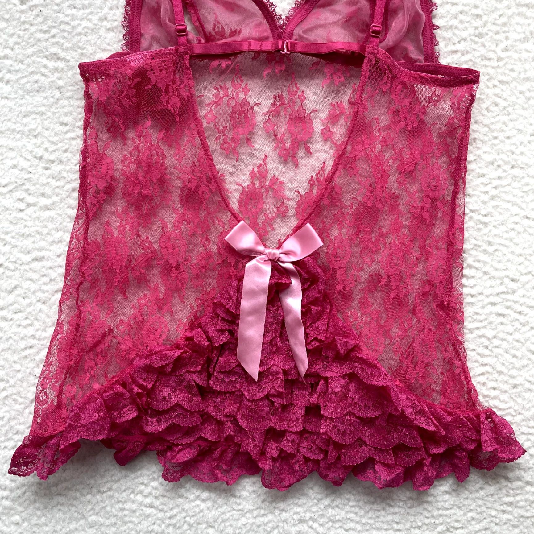 Victoria's Secret VINTAGE Victoria's Secret Slip Dress M Pink Lace Sheer Nipple Slit Sexy Size M / US 6-8 / IT 42-44 - 5 Thumbnail