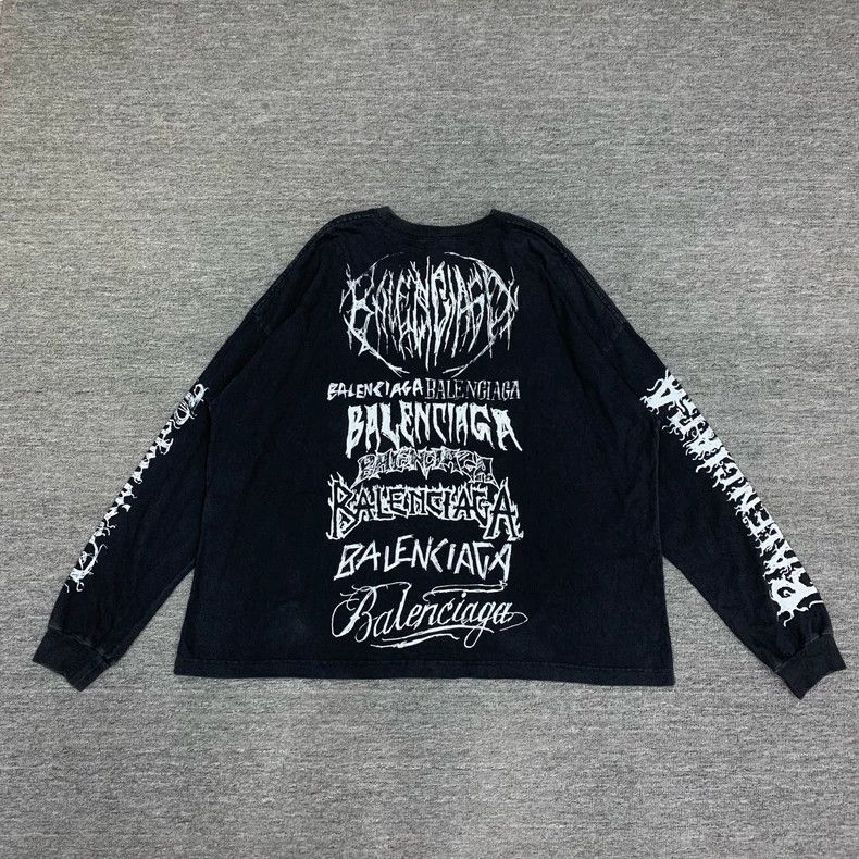 Balenciaga Balenciaga Black Sanskrit graffiti multi-element full-prin Size US L / EU 52-54 / 3 - 2 Thumbnail