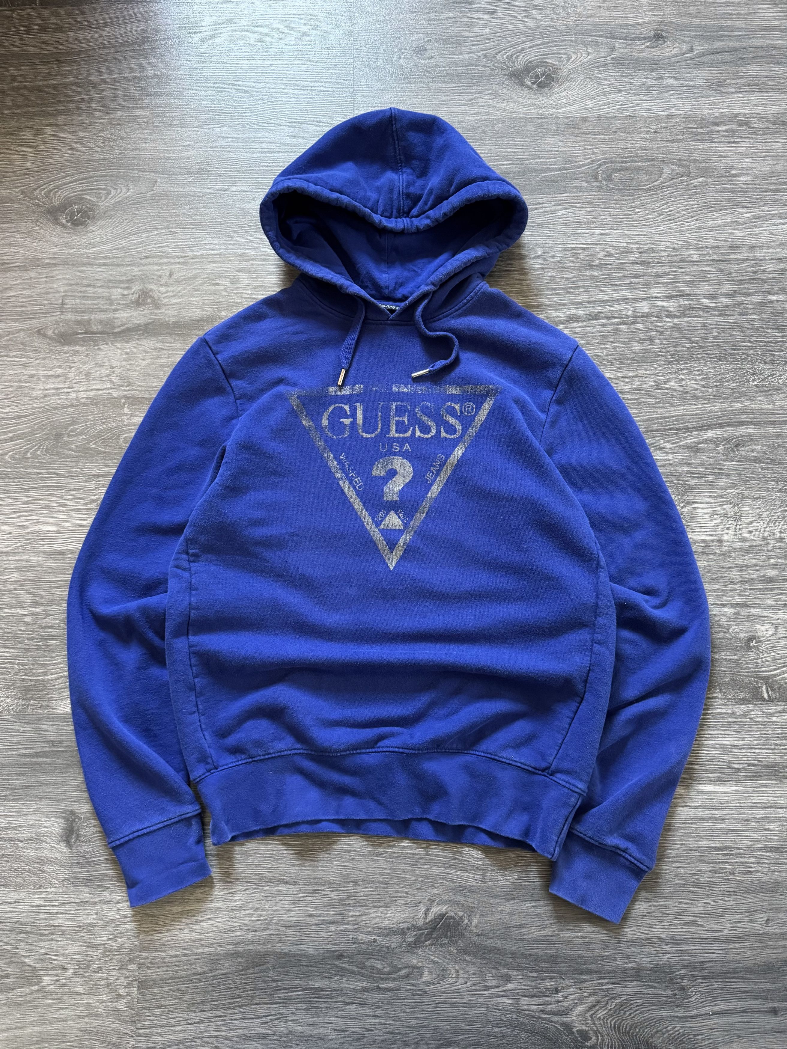 Guess GUESS Logo Hoodie Blue Pullover Size US S / EU 44-46 / 1 - 1 Thumbnail