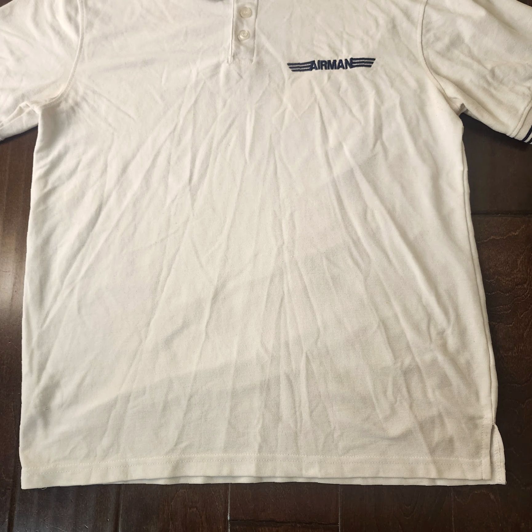 Vintage LADA Men's Polo Shirt White Embroidered Airman Military Casual Short Sleeve Regular Fit XS? Not applicable? Size US M / EU 48-50 / 2 - 3 Thumbnail