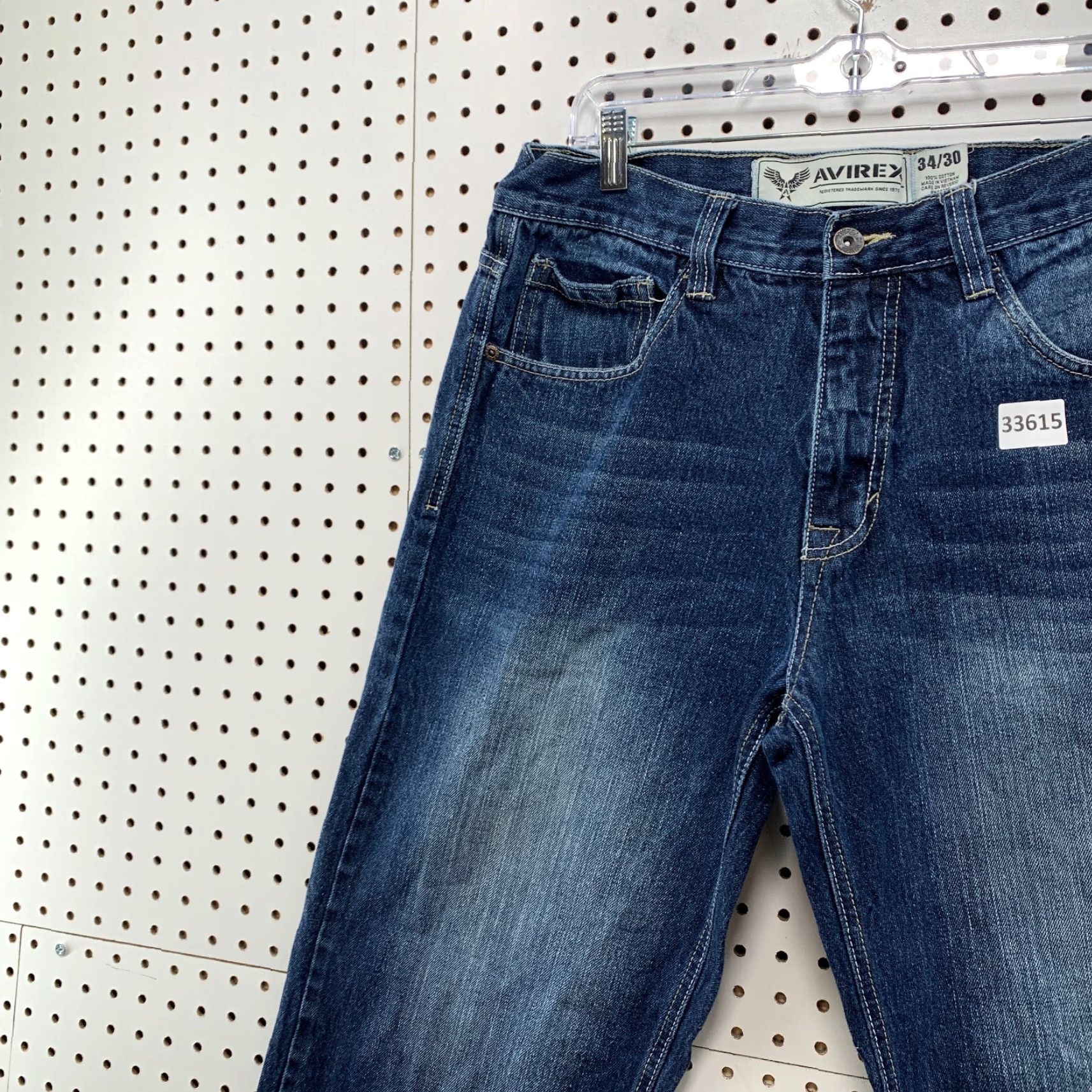 Avirex VINTAGE Avirex Jeans Mens 34x30 Dark Wash Hip Hop Baggy Denim 90s Punk Skinny Fit Size US 33 - 6 Thumbnail