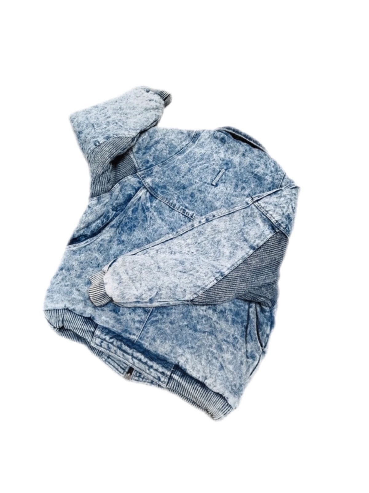 Designer × Vintage 90s vintage Faded denim Oversized box cut Bomber jacket Size US XL / EU 56 / 4 - 2 Thumbnail
